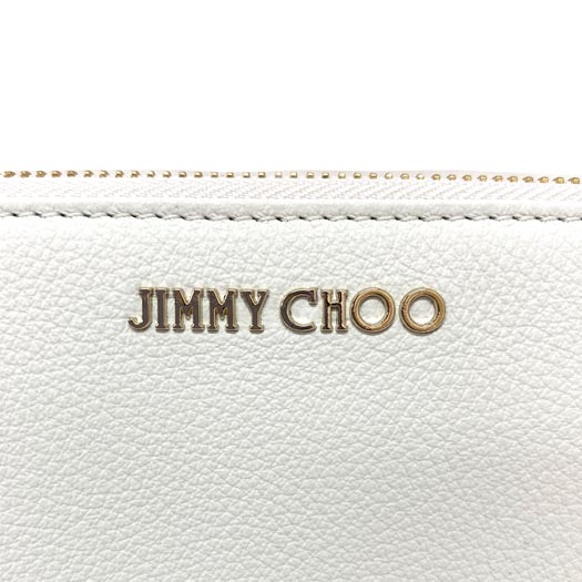 中古 ジミー チュウ Jimmy Choo Pippa ピッパ ラウンドファスナー長財布 レザー アイボリー横浜blanc Mozago Com