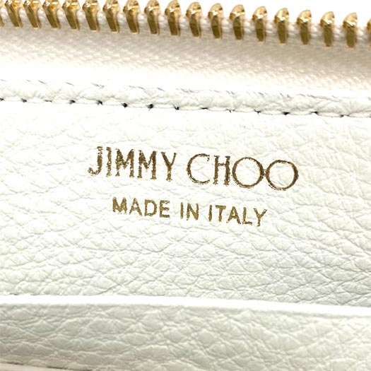 中古 ジミー チュウ Jimmy Choo Pippa ピッパ ラウンドファスナー長財布 レザー アイボリー横浜blanc Mozago Com