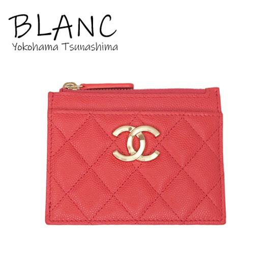 シャネル 歌留多容れもの コインケース キャビア コーラル 御釣り入れ ゴールド金具 AP3139 CHANEL 横浜BLANC【中古】