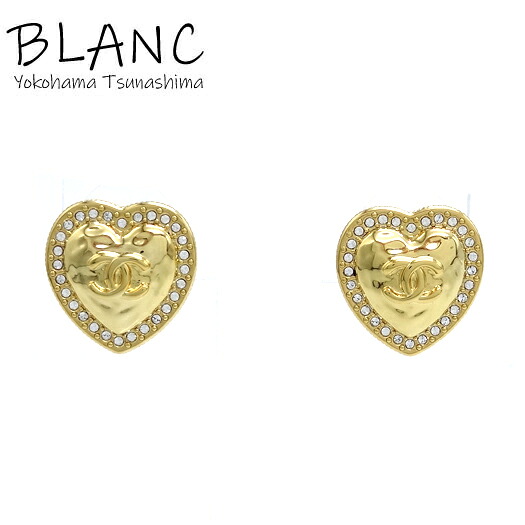 シャネル ココマーク ラインストーン ハート ピアス メタル ゴールド B24P CHANEL 横浜BLANC【中古】|横浜BLANC店