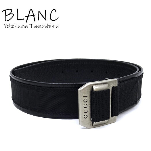 グッチ ジャンボGG キャンバスレザー ベルト #75 ブラック 684485 GUCCI 横浜BLANC【中古】