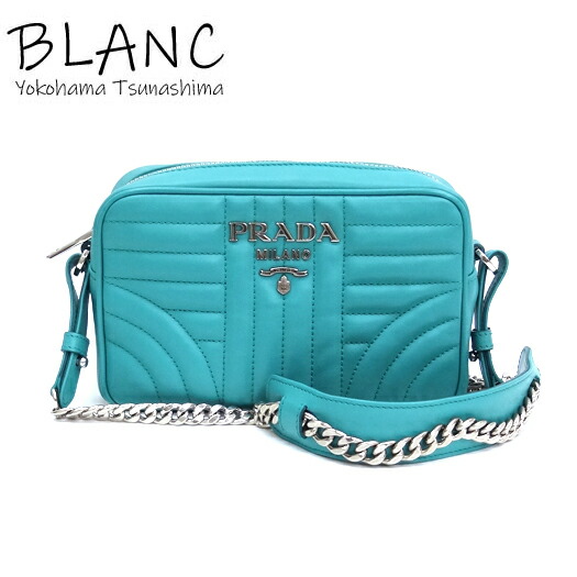 プラダ ダイアグラム チェーン店ショルダーバッグ 1BH084 なめし革 緑であること 緑 PRADA 横浜BLANC【中古】