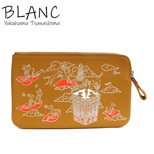 エルメス カレ ポケットロング ポーチ エルメスの叙事詩 スイフト セサム ブラン キャラメル Z刻印 HERMES 横浜BLANC【中古】 58,080円