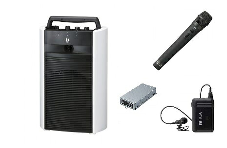 TOA ワイヤレスアンプ(CD付）+マイク2個（ハンド型/タイピン型）のセット商品「WA-2800CD+WM-1220+WM-1320+WTU-1820」 WA-2800CD-D｜音響機器／監視機器のヨコプロ