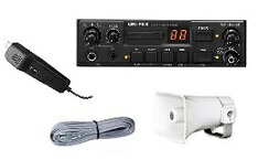 ユニペックス 24V仕様SD対応 車載システムセット(エコノミークラス)24V用10WSDレコーダー付車載アンプ(マイク付) 10Wコンビネーションスピーカー スピーカー接続コード(NDS-104A CK-231 10 LS-404)NDS-104A-A