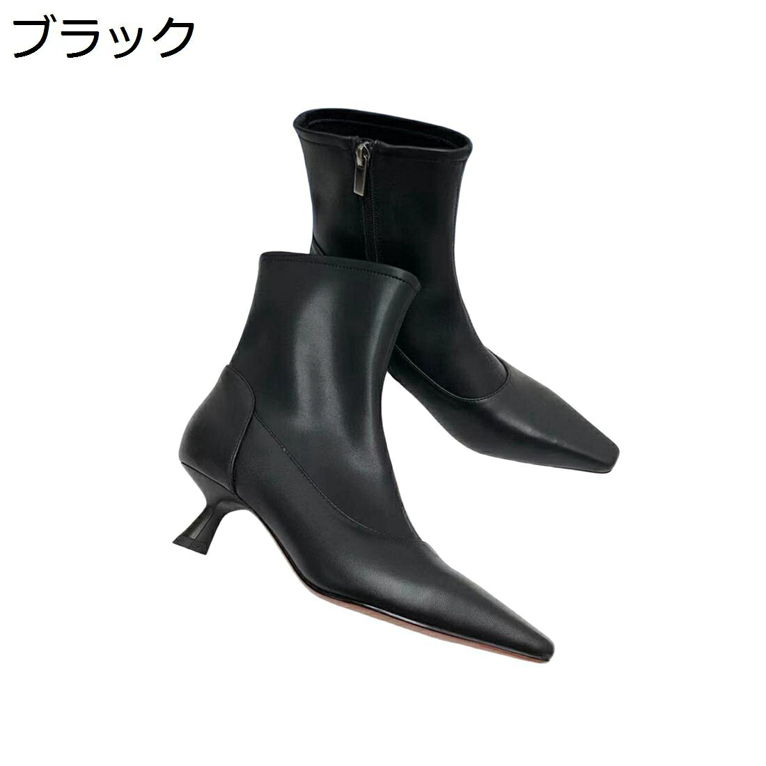 【20%OFFクーポン】ショートブーティー ムートン レディース ショートブーツ ヒール4cm サイドジッパー ファッション 春秋冬 きれいめ 歩きやすい 疲れにくい 軽量 美脚 痛くない ポインテッドトゥ ビジネス 通勤オフィス｜Yokos