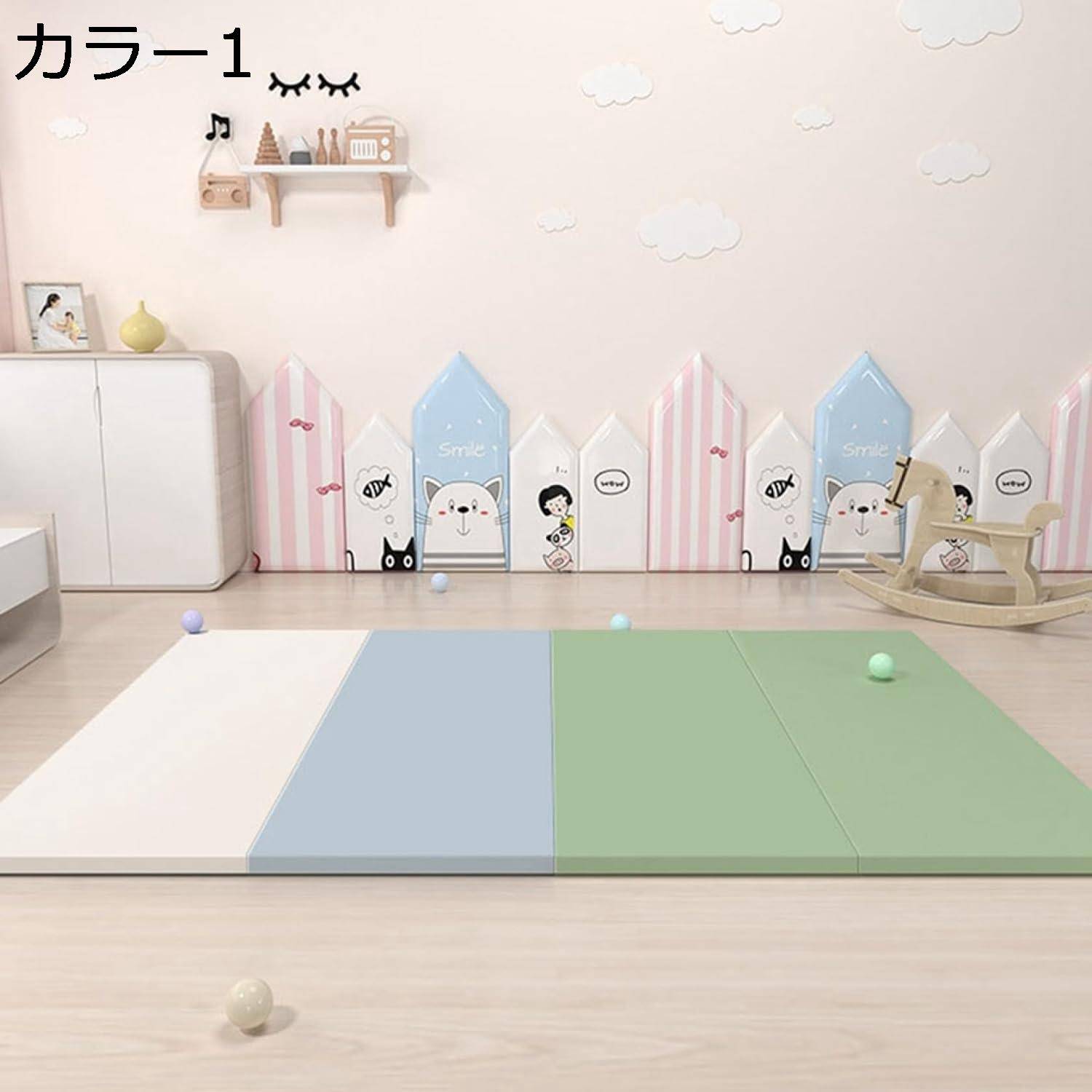 【20%OFFクーポン～】プレイマット フロアマット 純色 無地 折りたたみマット ベビークロールマット 防水 キッズプレイマット 赤ちゃん 幼児用 キッズ 子供 安全無毒 ヨガマット 簡約 防汚 防音 滑らない 防ダニ 160cm*120cm*4cm