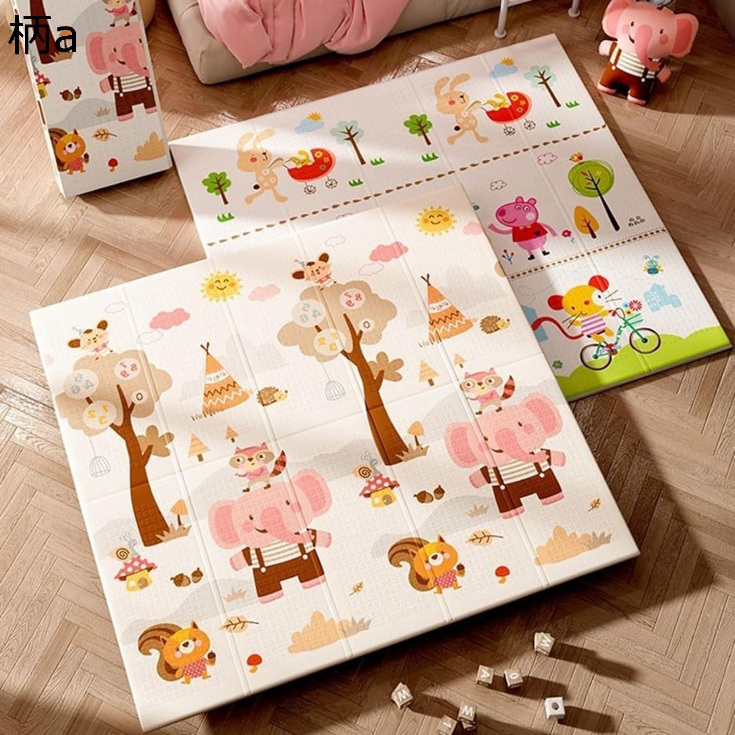 【20%OFFクーポン～】ベビーマット 200cm*180cm*1cm 極厚 赤ちゃん プレイマット 子供ゲームパッド 新生児折りたたみマット 防汚 防音 ベビージム 滑り止め 防カビ 柔軟 快気祝い 寝室 子供部屋 幼稚園 学校 保育園｜Yokos