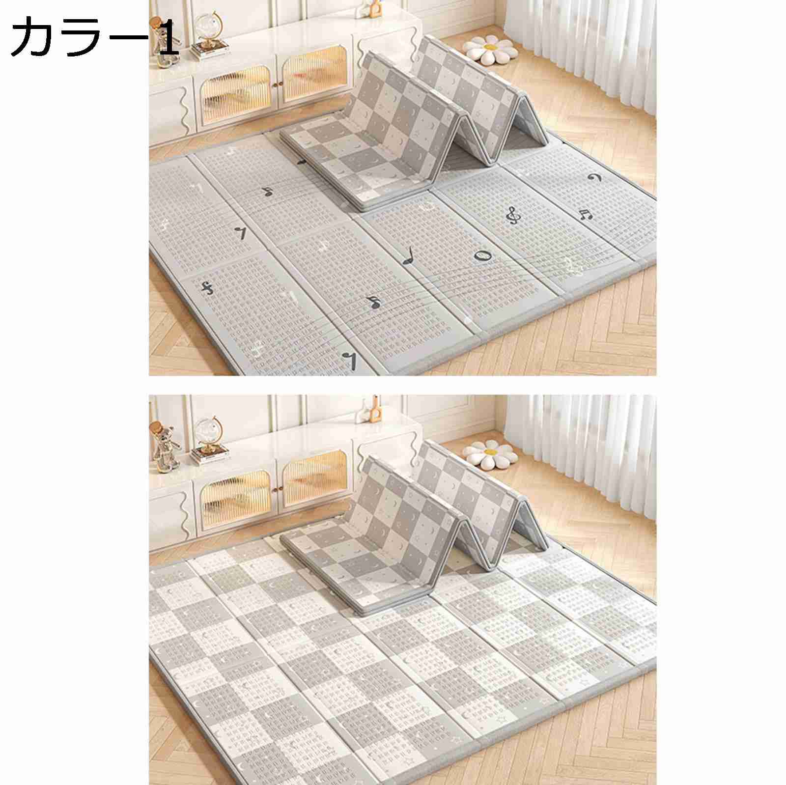 【20%OFFクーポン～】ベビープレイマット 折り畳み 厚手 XPE素材 弾力性 転倒防止 滑り止め 安全無味 リバーシブル 総柄 可愛い 知育 遊び プレイマット クロールマット お手入れ簡単 持ち運び 子供部屋 リビング 床キズ防止