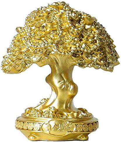 【20%OFFクーポン~】幸運 木 彫刻 ホーム像 樹脂 金 なる木 工芸品 キャビネット 家具 お土産 装飾 少し驚き|Yokos