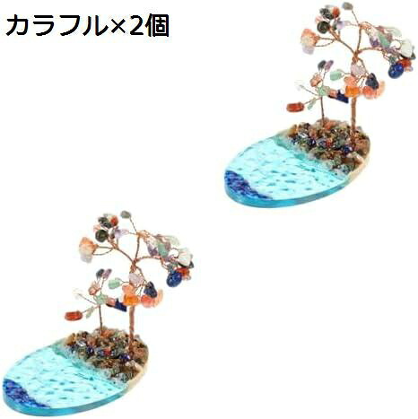 【20%OFFクーポン～】海辺 島 風水 木 石金 なる木 デスクトップ マイクロ ランドスケープ モデル マイクロランドスケープモデル ガラス 飾る エポキシ樹脂 水晶 木 シーサイド