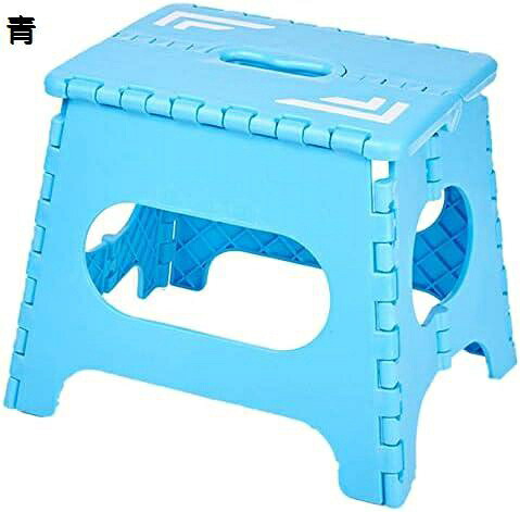 【20%OFFクーポン～】踏み台 座れる 折りたたみ 折り畳み スツール コンパクト 折りたたみチェア 持ち手付き 椅子 踏み台 C ステップ 簡易 リビング フットレスト 折りたたみ踏み台 足置き台 おしゃれ 腰掛け 1人掛け フォールディング 家具 収納 青｜Yokos