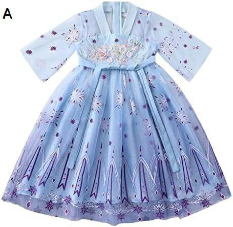 【15%OFFクーポン～】女の子 夏 プリンセスドレス 伝統的な チャイナドレス ハンフ 子供 レース レースドレス 刺繍 ドレス