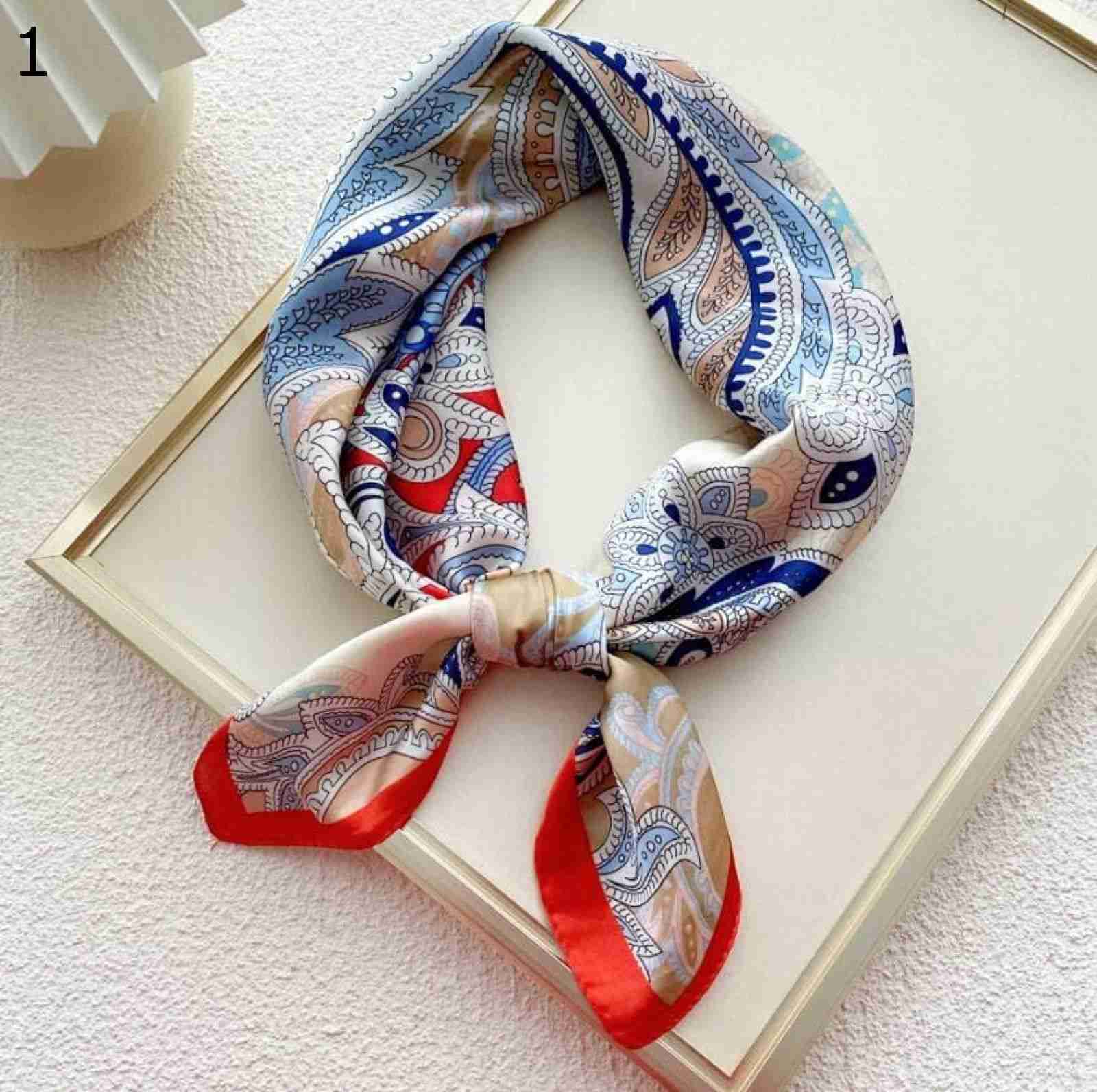 【20%OFFクーポン～】抽象的なプリント 70 センチメートルスカーフ、ラップハンドバッグリストタイ女性スクエアネックタイ女性春ショール スカーフ (Color : Red, Size : 70x70cm)