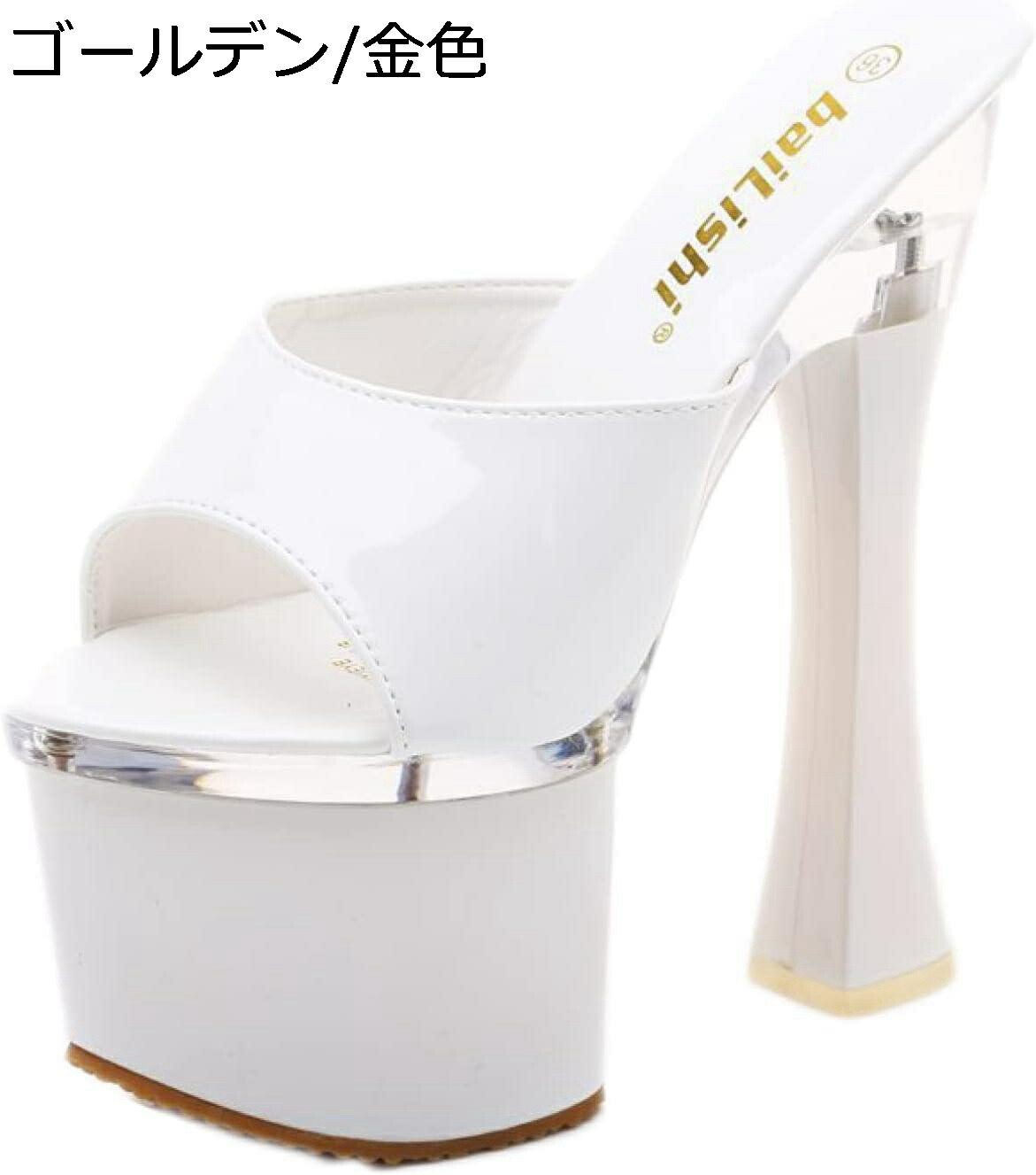 【20%OFFクーポン～】厚底クリアミュール サンダル レディース ハイヒール キャバ サンダル 透明 靴 レディース シューズ 前厚薔薇入りサンダル 美脚18cmヒール シルバー イベント 仮装 女装 男装 前厚 ヒール8cm