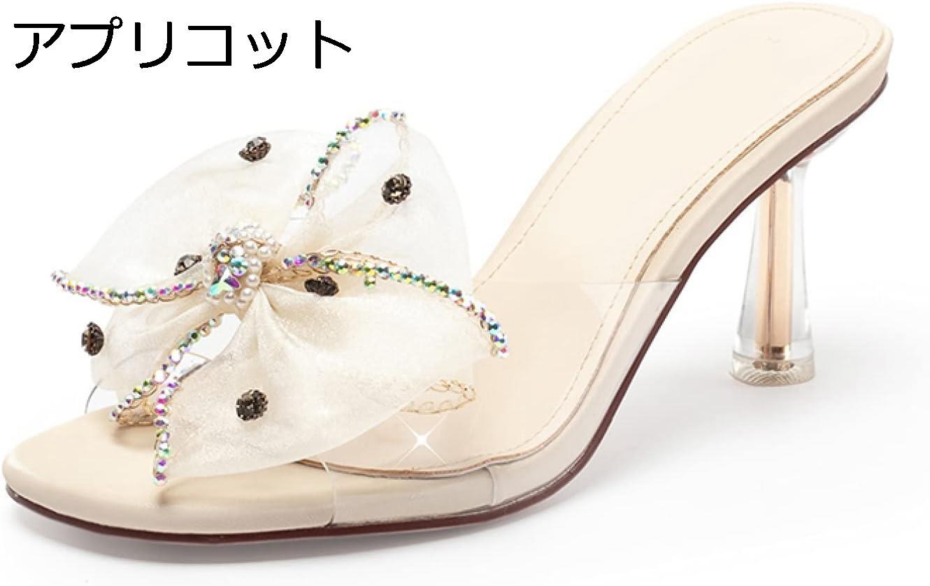 【20%OFFクーポン～】サンダル クリア ミュール クリア ミュールサンダル ピンヒール スリッパ 美脚 6cm 透明 リゾート 披露宴 パーティー 女子会 結婚式 2次会 透明 ビジュー ハイヒール 歩きやすい 痛くない ヒール クリアサンダル 夏