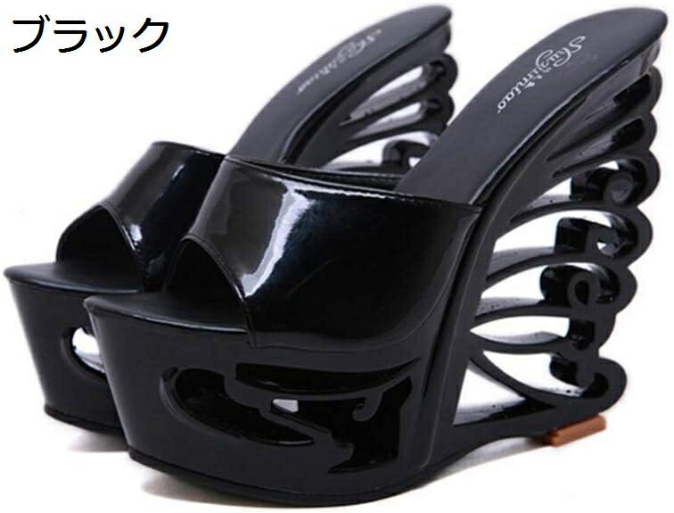 【20%OFFクーポン～】おしゃれ ミュール サンダル ハイヒール 無地 サンダル オープントゥ 可愛い レディース 大きいサイズ パンプス キレイ 大人 細見え 身長アップ スリッパ ファッション エレガント キャバウェッジソール サンダル