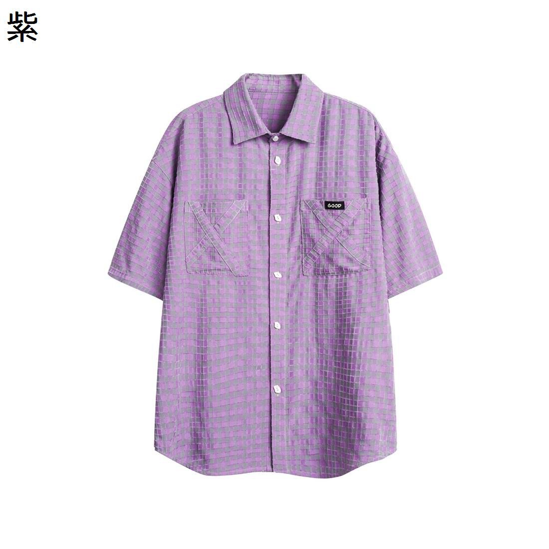 【20%OFFクーポン】シャツ 半袖 レディース カジュアル 春夏 開襟 チェック柄 五分袖 通気性 ゆったり お洒落 かっこいい オーバーサイズ 普段着 部屋着 カップル トップス 上着 夏服 格子シャツ 通勤通学