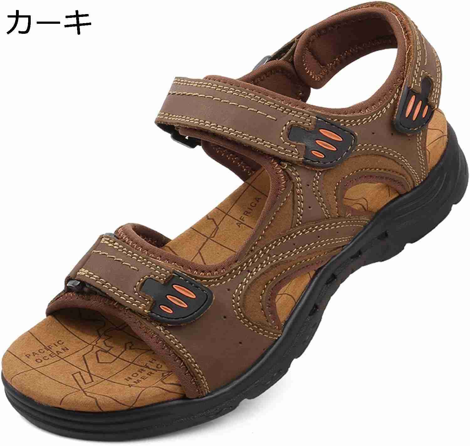 【20%OFFクーポン~】サンダル メンズ スポーツサンダル ビーチサンダル 大きいサイズ 本革 マジックテープ おしゃれ 厚底 通気性 速乾性 滑りにくい 履きやすい 気持ちいい カジュアルサンダル サマー 室内/室外履き替え|Yokos