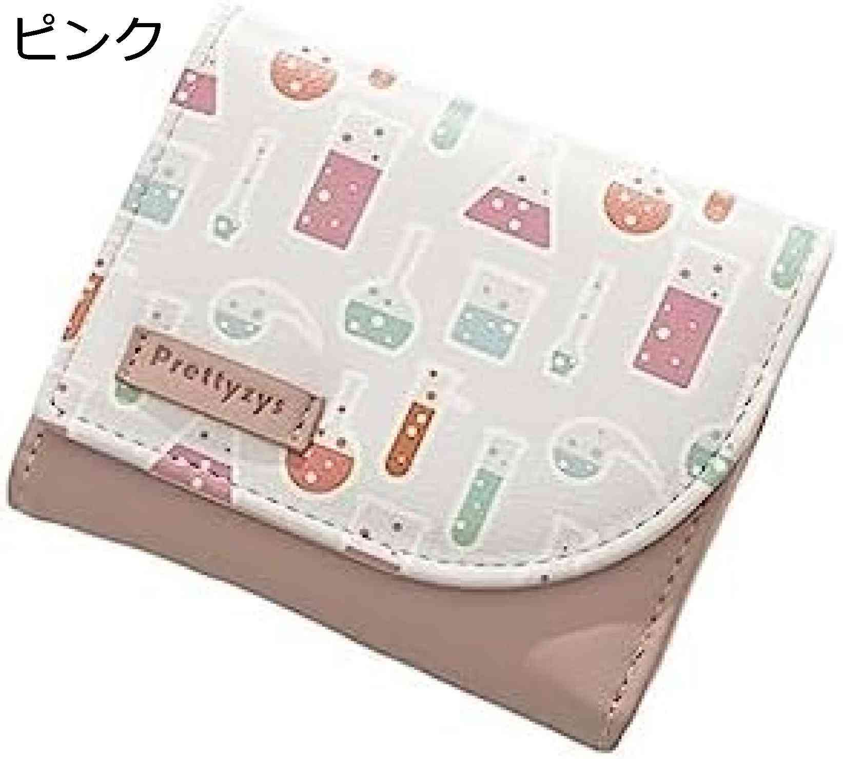 【20%OFFクーポン】小さい財布 レディース 三つ折り財布 大容量 カード入れ 小銭入れ 多機能 取り出しやすい ボタン プリント柄 コンパクト 軽量 コインケース ウォレット ギフト 誕生日 おしゃれ 可愛い ピンク