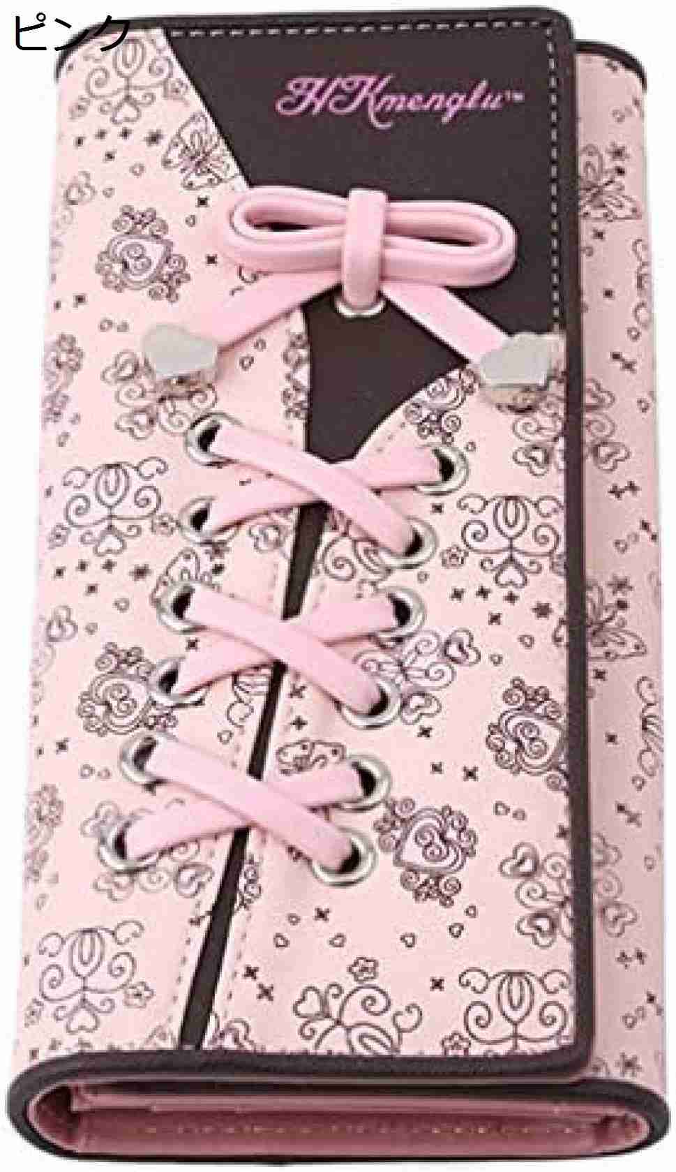 【20%OFFクーポン】財布 蝶結び 美しい 個性 クラッチバッグ pu 3つ折り 長財布 レザー革 かわいい シンプル レディース 大容量 ピンク
