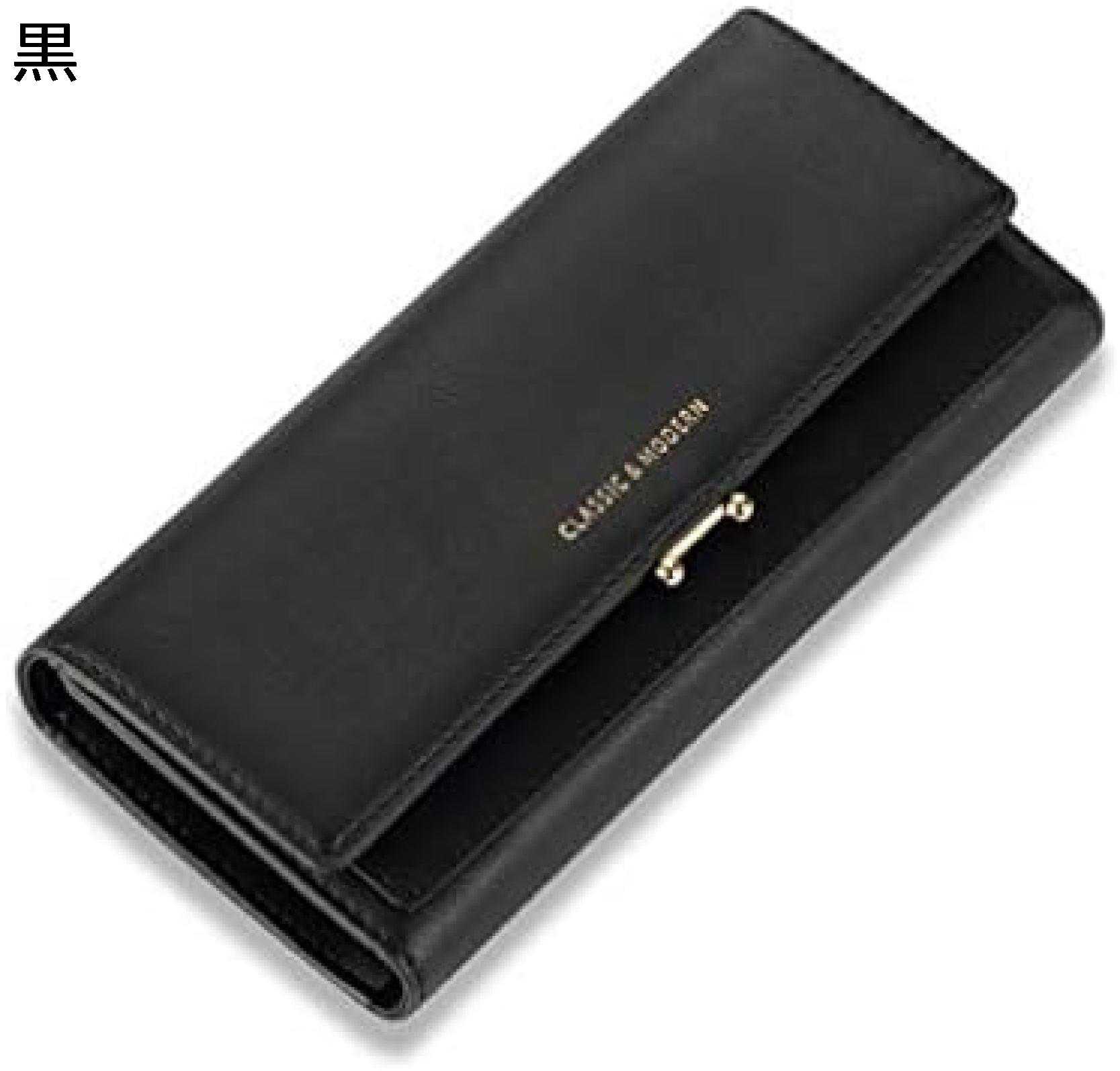 【20%OFFクーポン】長財布 レディース 英字柄 三つ折り カード/お札/小銭入れ かわいい おしゃれ 使いやすい 多機能 大容量 軽量 コンパクト ウォレット 金運アップ プレゼント 通勤 母の日 誕生日 ブラック
