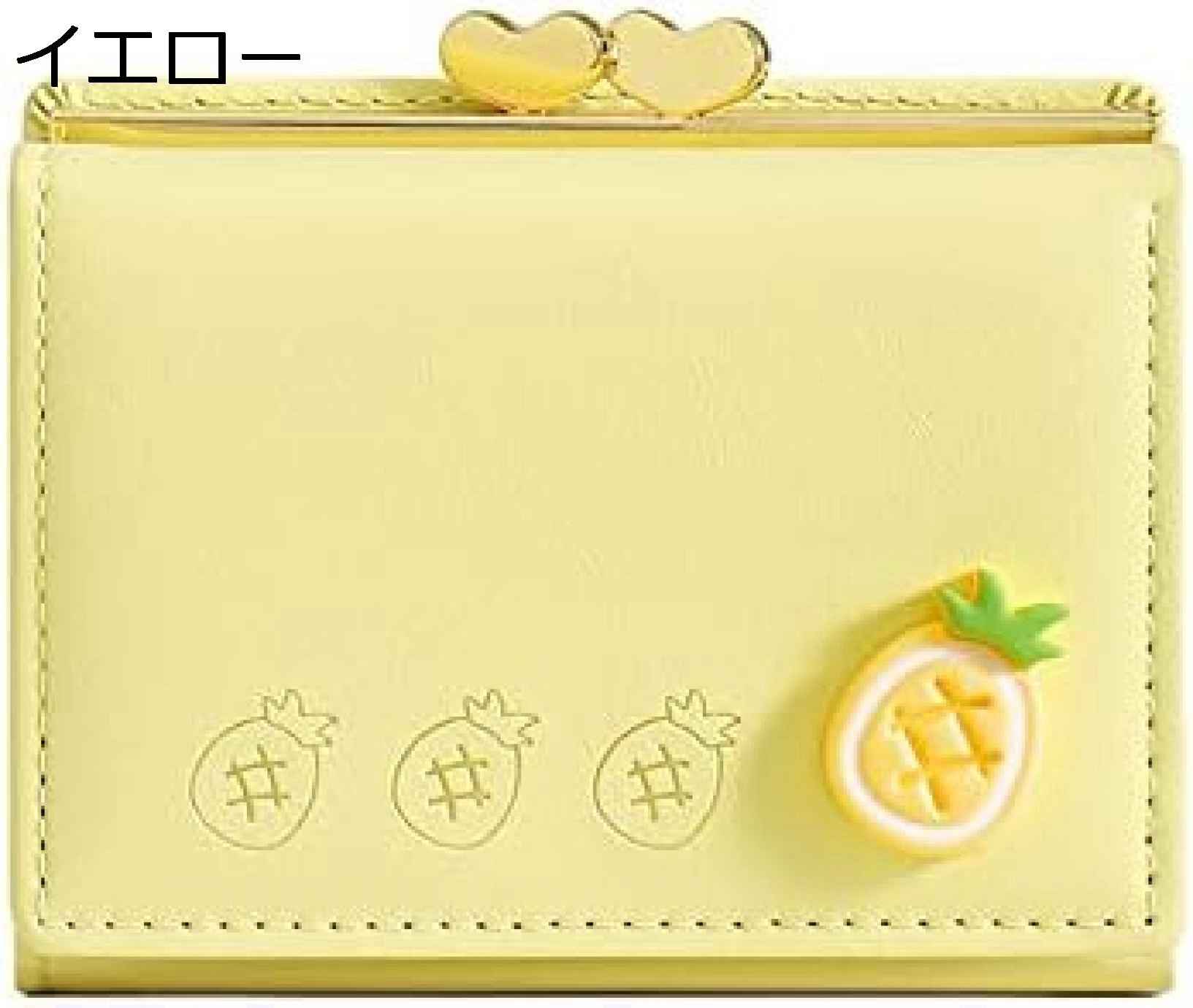 【20%OFFクーポン】財布 レディース がま口 ミニ財布 かわいい 果物 三つ折り財布 小銭入れ カード入れ コンパクト 大容量 使いやすい 10.7×8×3cm