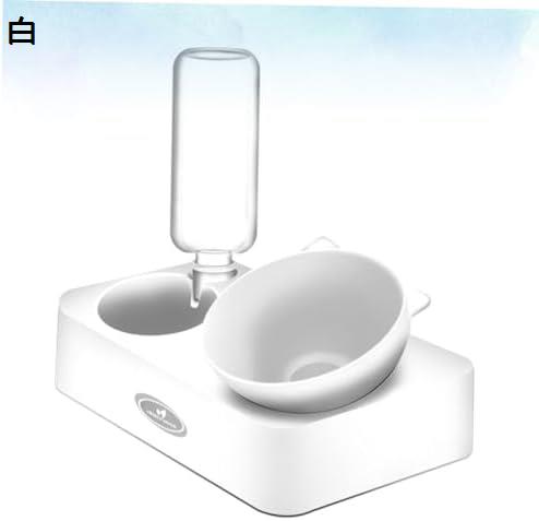 【20%OFFクーポン～】ドッグストレスフリースーツ ペットボウル ペットフードドリンクボウル ダブルドッグボウル ペットフードボウル ネックガード 猫ボウル 白い