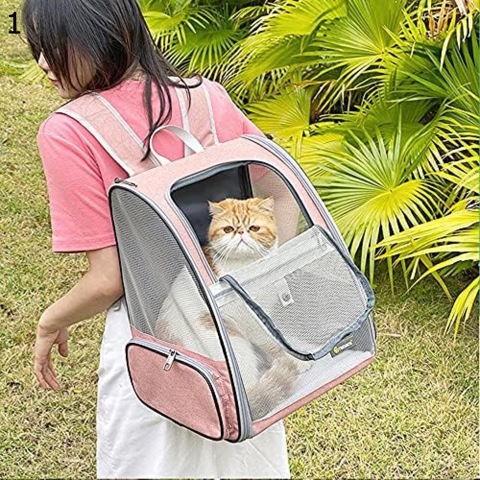 【20%OFFクーポン～】通気性 ペットキャリーバッグ キャリアバックパック ポータブル 犬 猫 小動物適用 犬リュック 猫リュック 旅行 通院 散歩 電車移動 避難用｜Yokos