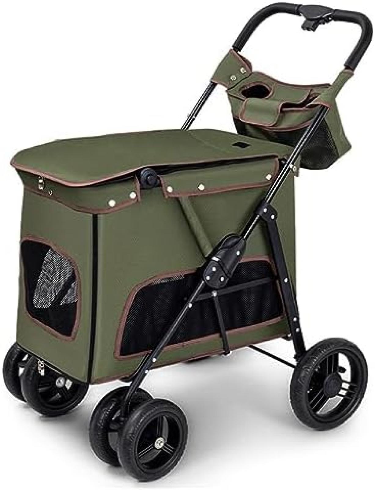 【20%OFFクーポン～】中大型犬用ペット犬用ベビーカー、大型犬用乳母車ベビーカーペット猫用ベビーカー ツイン以上用、4輪犬用ベビーカー トラベルキャリア 猫、犬など用