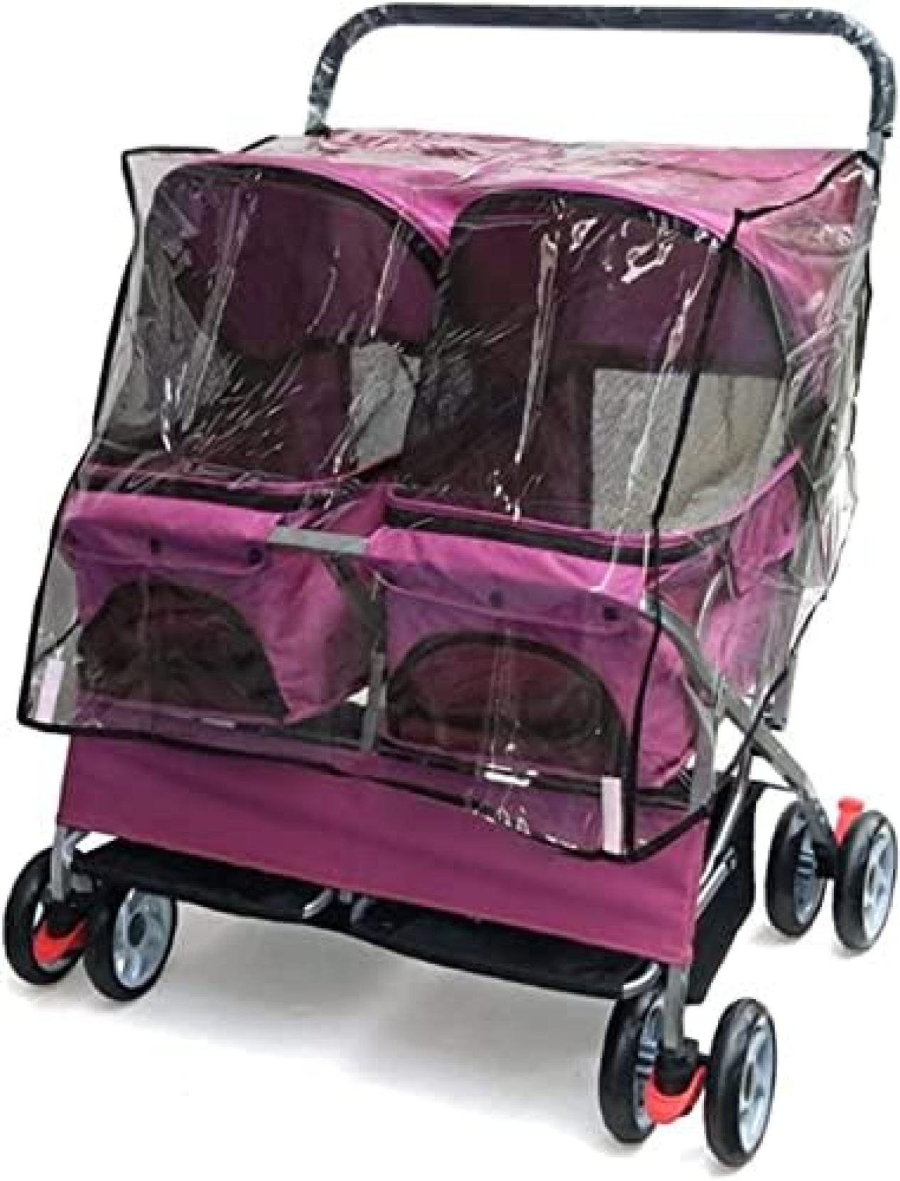 【20%OFFクーポン～】中型小型犬用ペットベビーカープレミアムペットベビーカー犬猫用ダブルスリーピングネストシーター、ペットカートキャリア折りたたみ式犬用旅行用乳母車ベビーカー、レインカバー付き