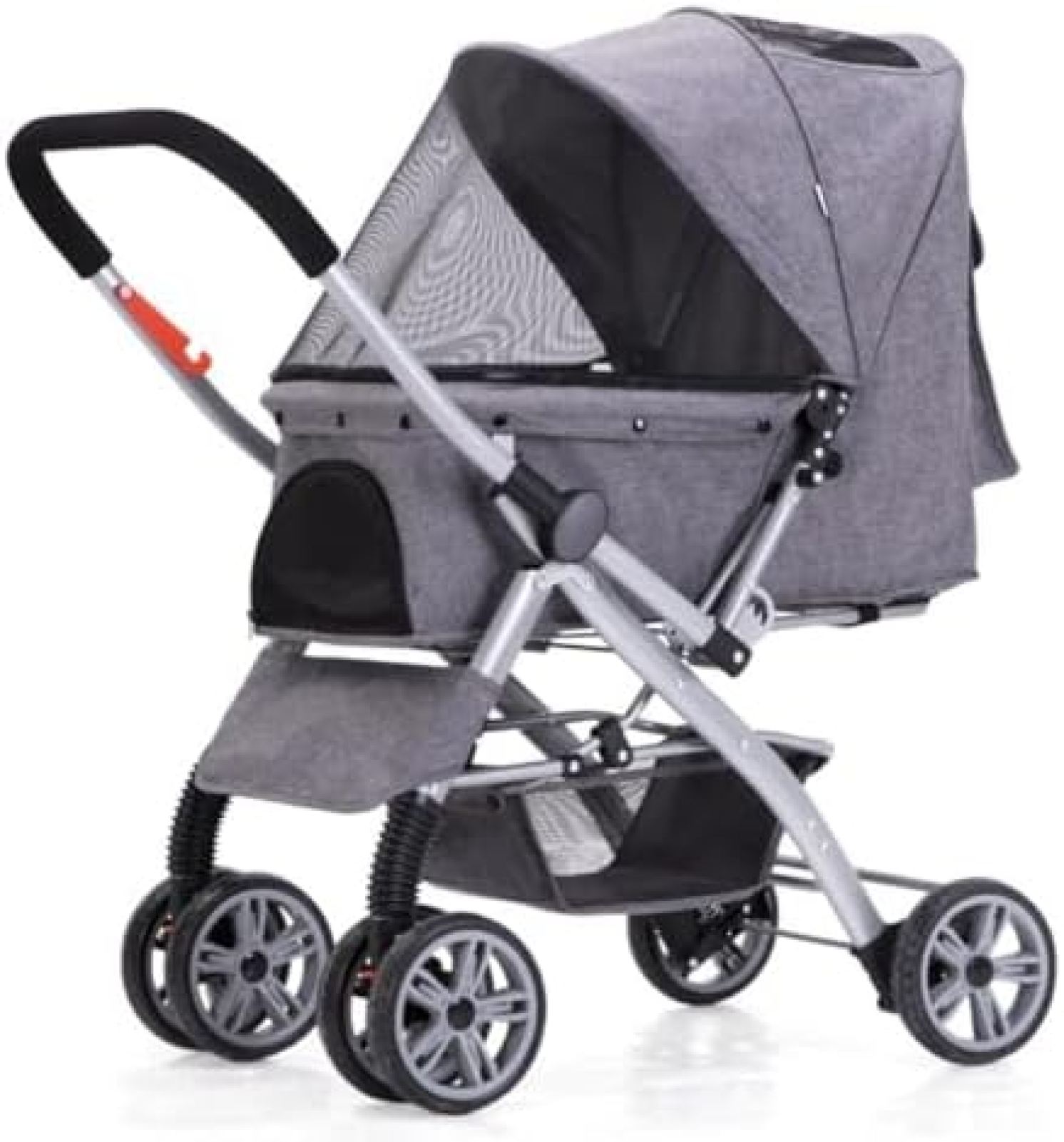 【20%OFFクーポン～】ペット用ベビーカー ペットベビーカー、犬ベビーカー、猫ベビーカー、ワンクリック折りたたみ、クイックインストール、双方向ペットベビーカー 犬 バギー