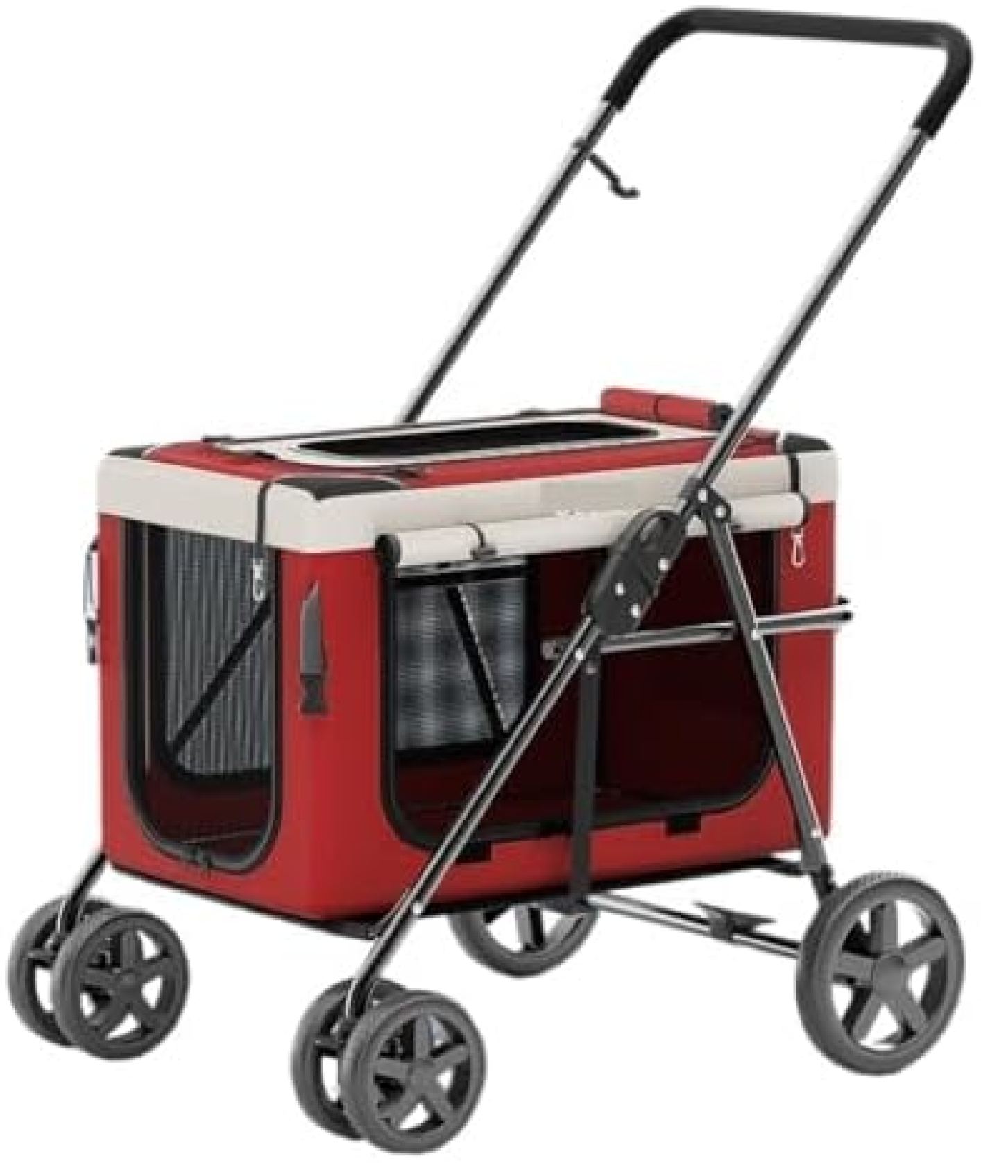 【20%OFFクーポン～】ペット用ベビーカー 子犬と子猫のためのペット用の分離した便利な子犬用ベビーカー折りたたみ式軽量素材 犬 バギー