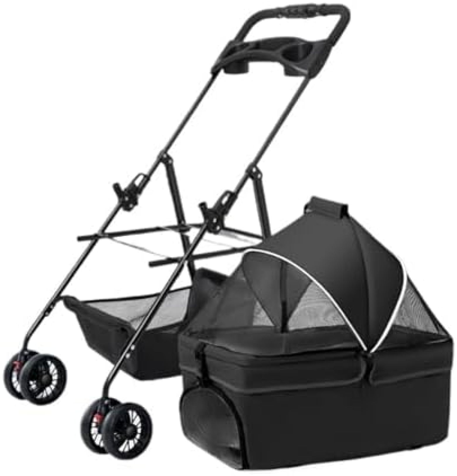 【20%OFFクーポン～】軽量ペットベビーカー ペットベビーカー、ポータブル折りたたみベビーカー、犬と猫を分離できる特別な小型カート 旅行中の犬?猫のために