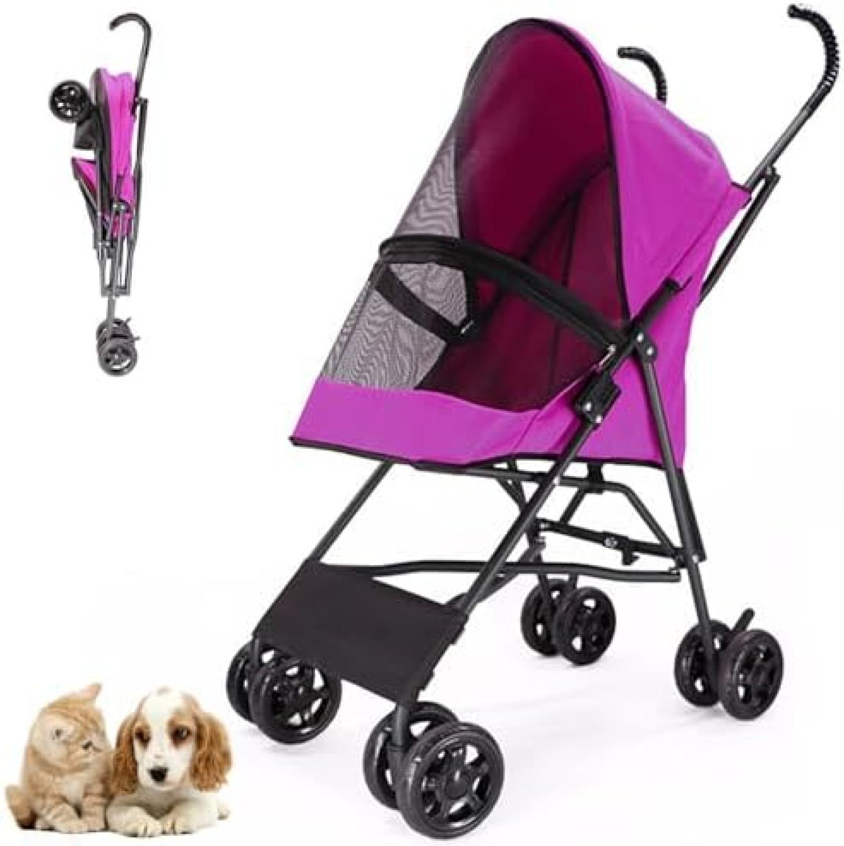 【20%OFFクーポン～】ペットカート ペット用ベビーカー 犬のベビーカー 猫のベビーカー 小型犬 22Lbs のための犬のベビーカー、折る軽量のペット ベビーカー 4輪旅行ジョガー小型および中型の猫、犬、子犬のための携帯用密