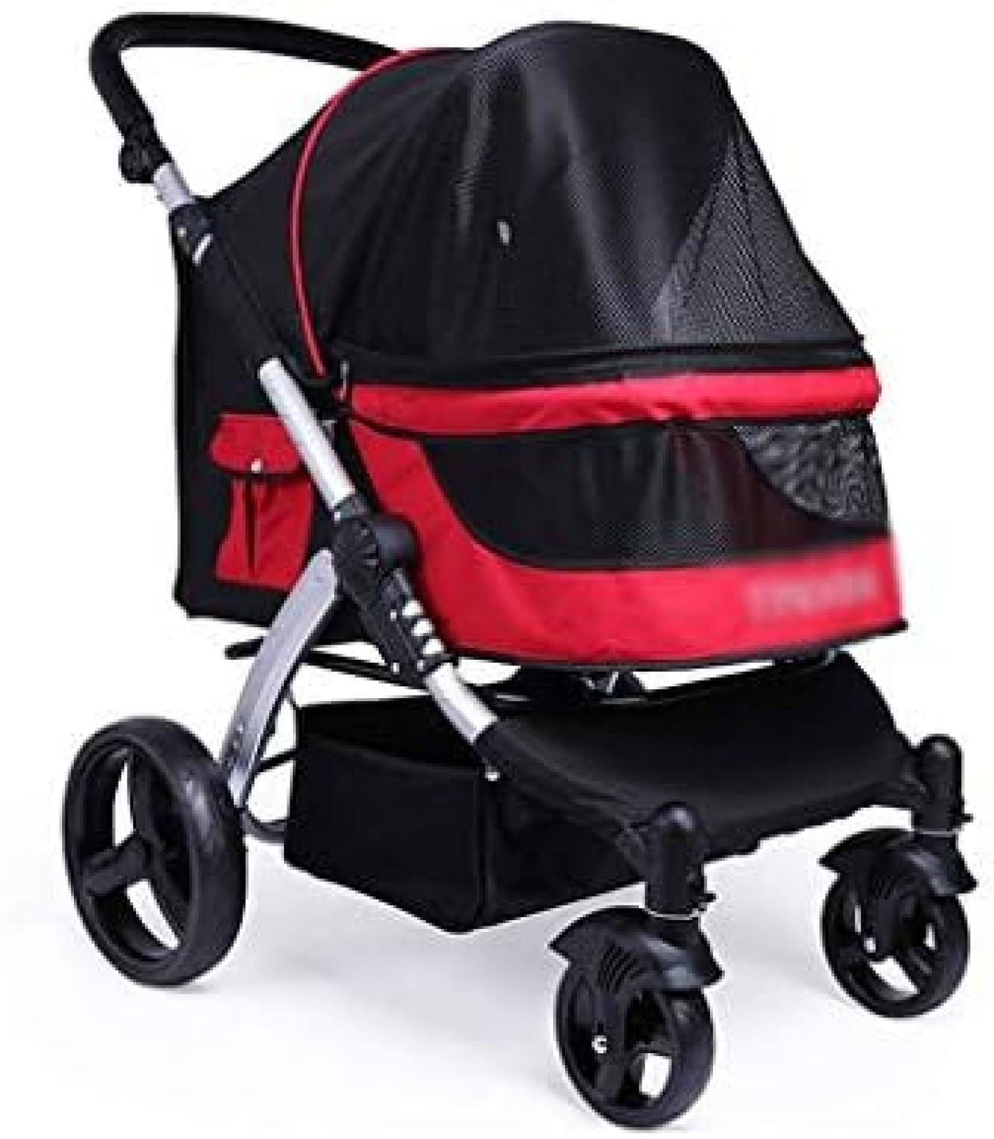 【20%OFFクーポン～】ペットのベビーカー、犬/猫/ペットベビーカー、4輪犬ケージベビーカー、リバーシブルハンドルバー、ペット旅行折りたたみキャリア、カートを散策、強く安定し 35,643円