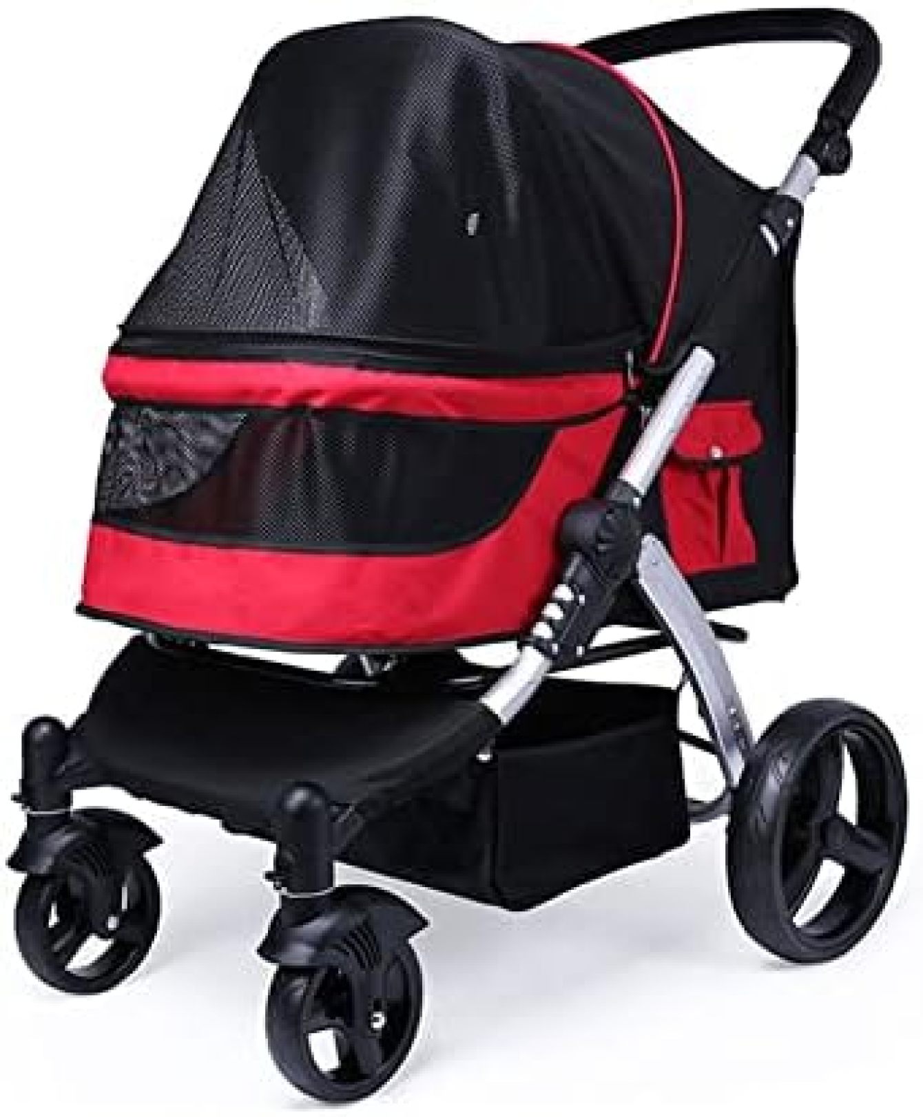 【20%OFFクーポン～】ペットカート ベビーカー バギー 犬 猫 多頭 大型ドッグカート ペットストローラー 4輪猫犬兼用 ペット旅行ベビーカー 可能 通気 軽量 前輪360°回転 猫犬兼用 折りたたみ ペットカート 最大積 34,317円