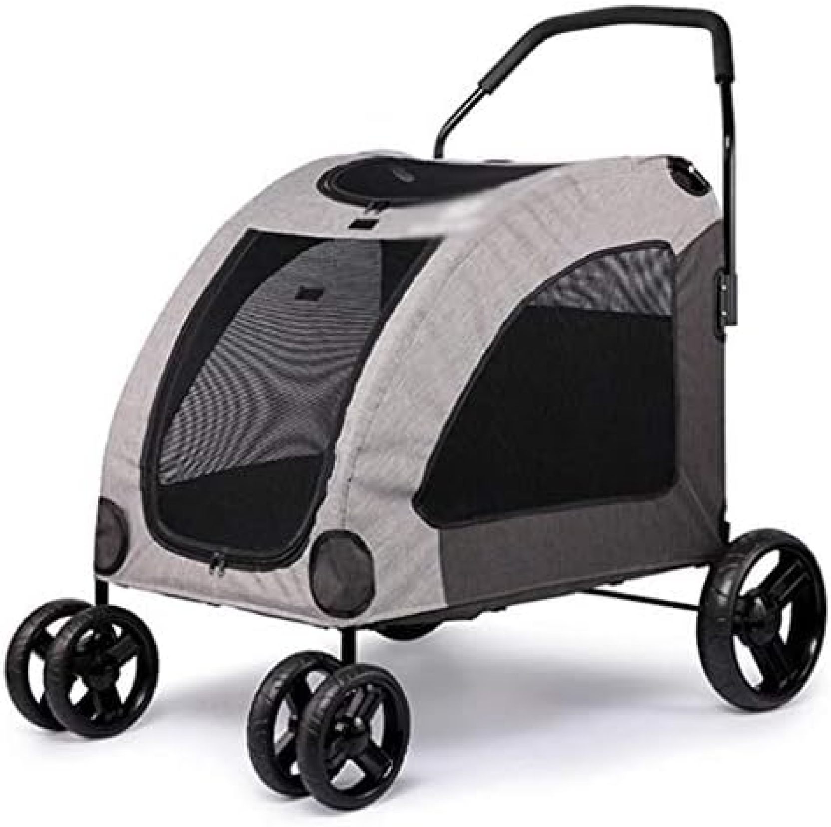 【20%OFFクーポン～】ペットカート ベビーカー バギー 犬 猫 多頭 ペットストローラー 灰色のペットのベビーカー大型犬ジャイアント負傷犬マルチペットベビーカーのハイエンド折りたたみ四輪カート 犬用ストローラー