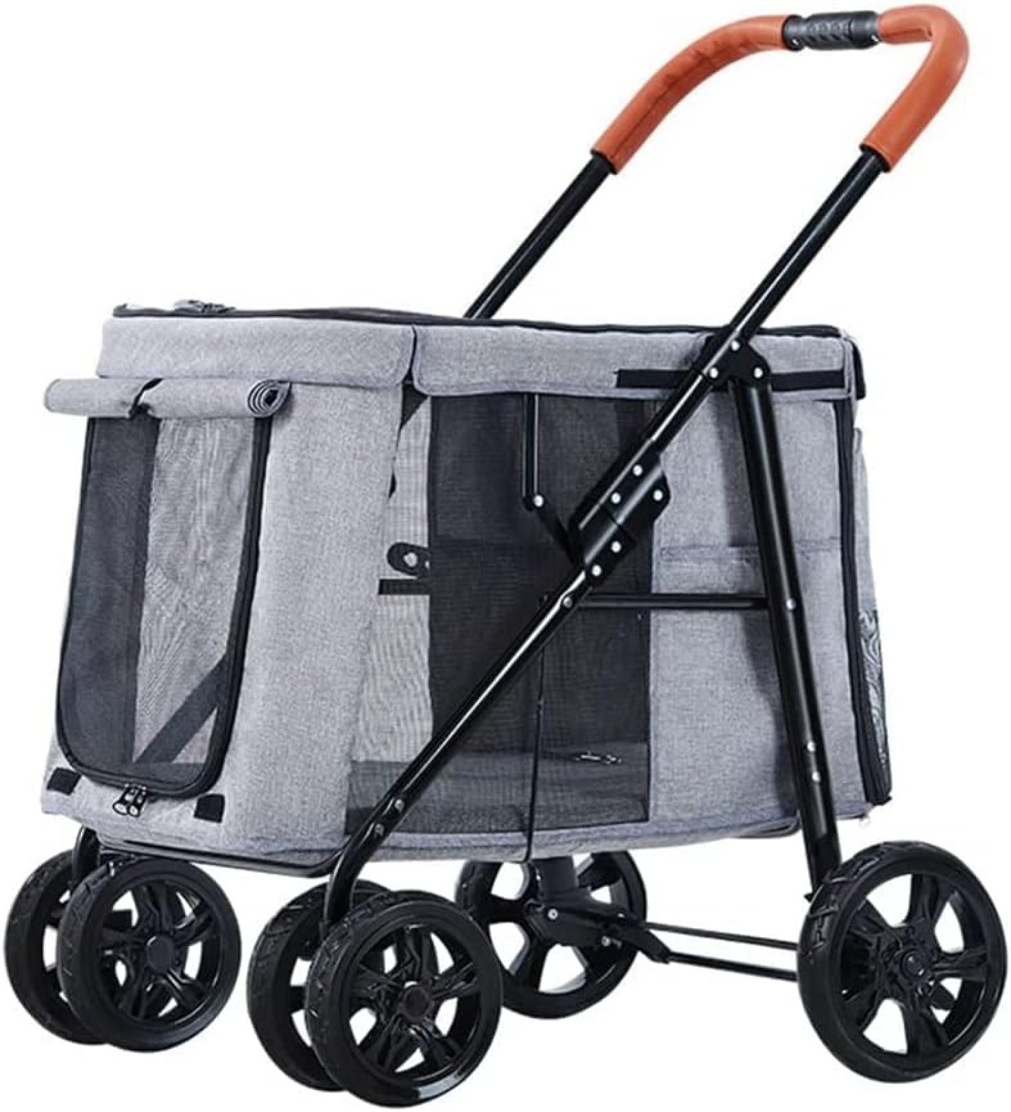 【20%OFFクーポン～】ペットカート ベビーカー バギー 犬 猫 多頭 大型犬用ベビーカー ペット用猫用カート キャリッジ 犬用トロリー 折りたたみ式 2匹の猫用 ペット用犬用ベビーカー 大型犬用 マルチプレックス 耐荷重6