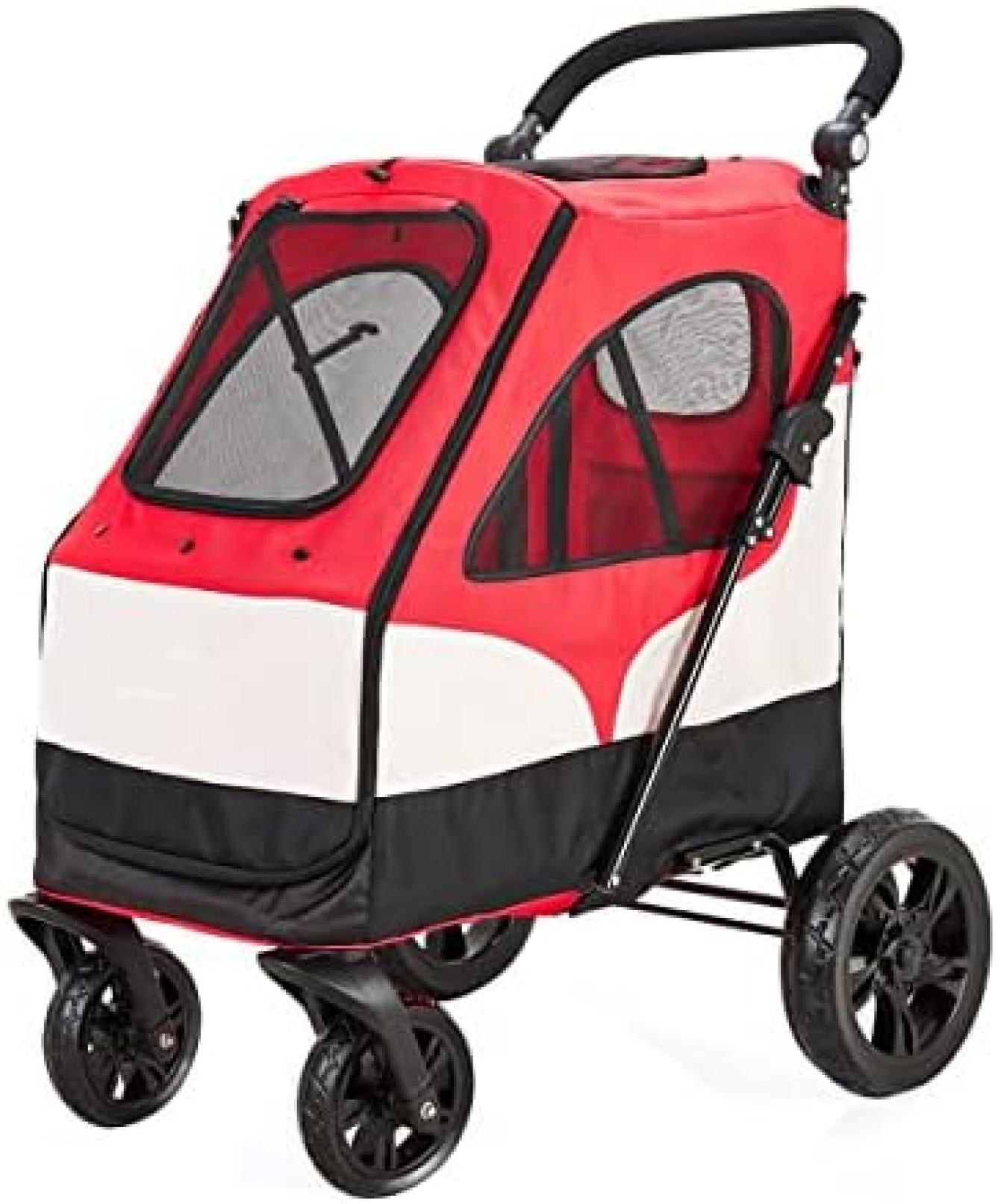 【20%OFFクーポン～】ペットカート犬用 キャリーカートソフトカートペット バギー折りたたみ式犬 カート猫犬兼用360°回転 4輪 車輪 犬カート猫バギー ワンタッチ開閉犬小型中型介護多頭用多機能軽量組み立て簡単耐荷重通気性