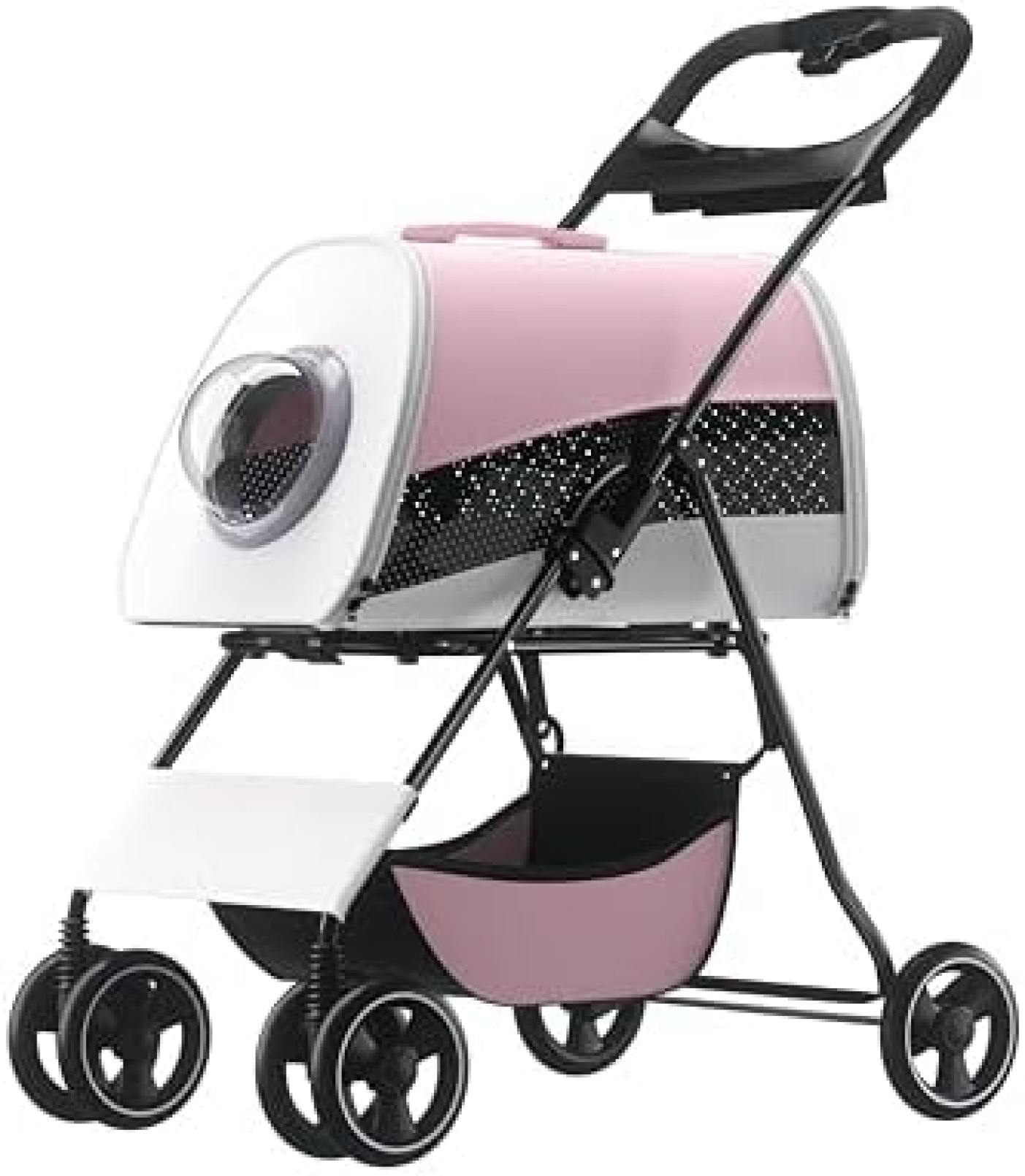 【20%OFFクーポン～】ペットカート 猫犬 ベビーカー アルミ 分離型 収納 コンパクト 3Way 折りたたみ 4輪 小型犬 中型犬 軽量 耐荷重15KG 外出便利 後輪ブレーキ付 猫 前輪360°回転 飛び出し防止 組み立