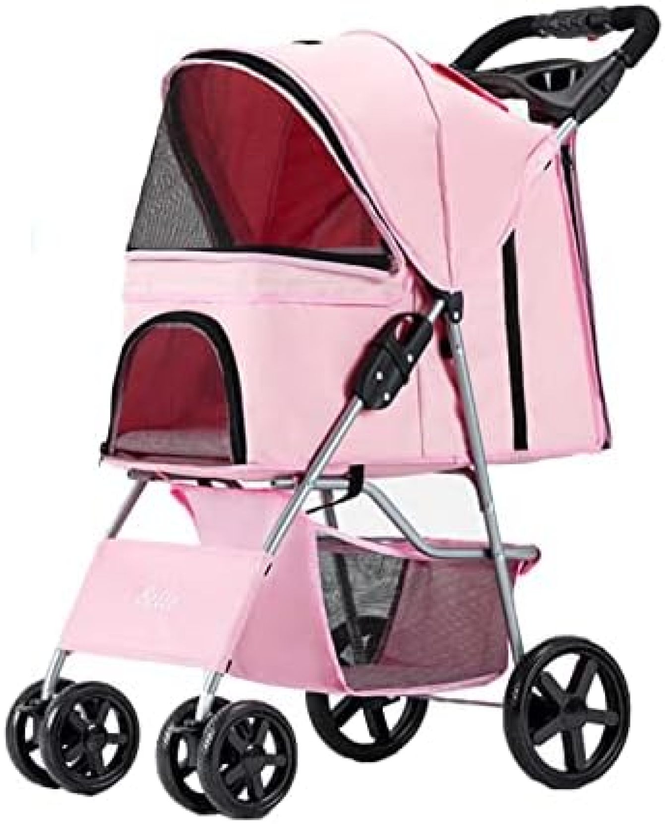 【20%OFFクーポン～】ペットカート 折りたたみ 4輪 犬用ベビーカー 猫犬兼用 前輪360°回転 後輪ブレーキ付き 多機能 軽量 小型犬 中型犬 老犬 散歩 おでかけ 通院 旅行 介護用 ペットバギー 折り畳み簡単 耐荷重 58,206円