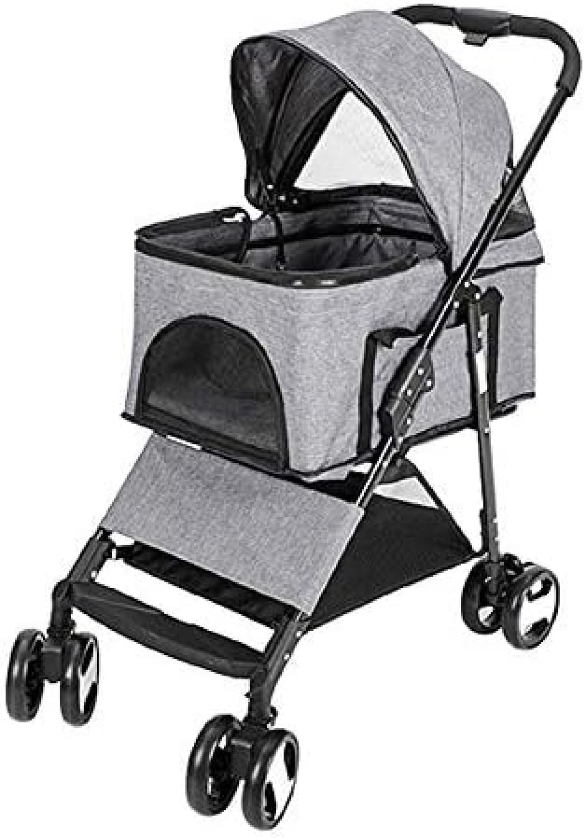 【20%OFFクーポン～】ペットカート ベビーカー バギー 犬 猫 多頭 折りたたみ 小型犬 リード2本付き 多頭 猫 犬 お出かけ 前輪360°回転 後輪ブレーキ付 ポーチ付き 多頭用 介護用 おでかけ 多機能 組み立て簡単