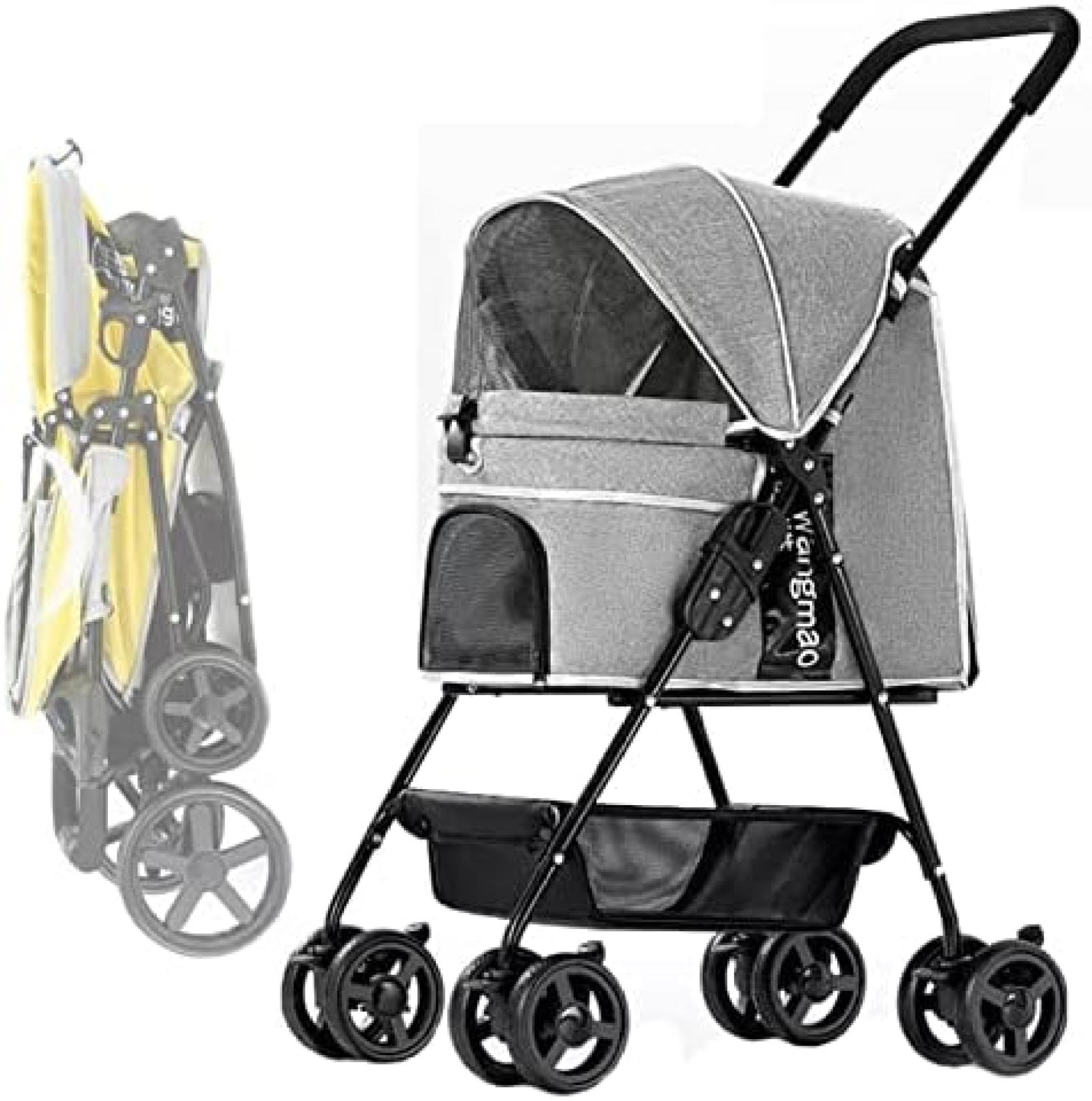 【20%OFFクーポン～】ペットカート ベビーカー バギー 犬 猫 多頭 360° フロントホイール旅行ペット犬ベビーカー軽量 耐久性のある折り畳み式の猫と犬のキャリアの散歩のカート ポータブルジョギングペットカート 32,592円
