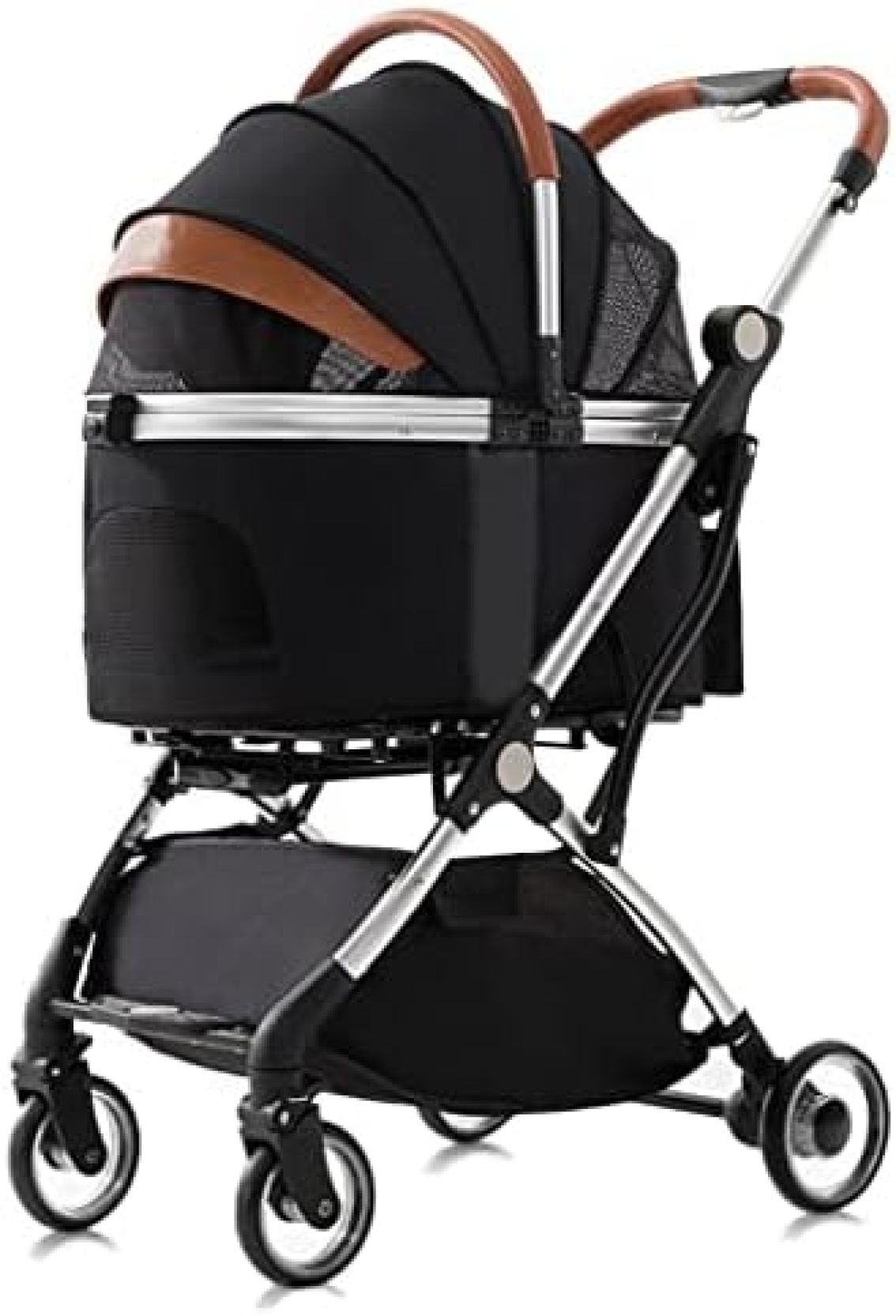 【20%OFFクーポン～】ペットカート ベビーカー バギー 犬 猫 多頭 犬＆猫のベビーカー犬の乳母車のプッシュチェアの分離可能なペットのベビーカー 小さな中央犬/ 2匹の猫 ペットキャリアの台車のアルミブラケット旅行カートの