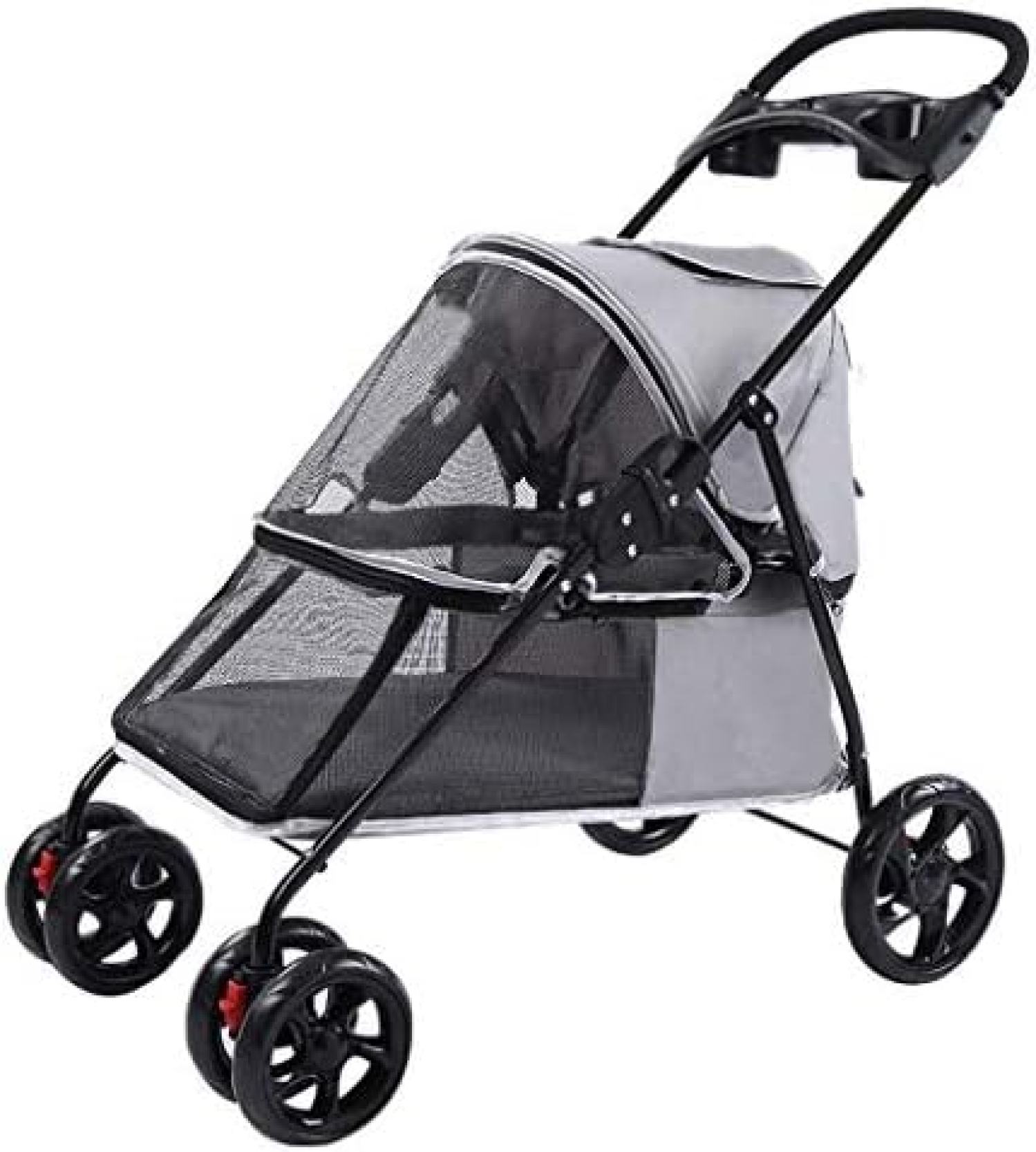 【20%OFFクーポン～】ペットカート ベビーカー バギー 犬 猫 多頭 ミディアムための軽量ベビーカー犬 小型犬や猫折り畳みダウンラージハンドバッグサイズへ|ペットの旅行 折りたたみ子犬＆子猫キャリアパーフェクト