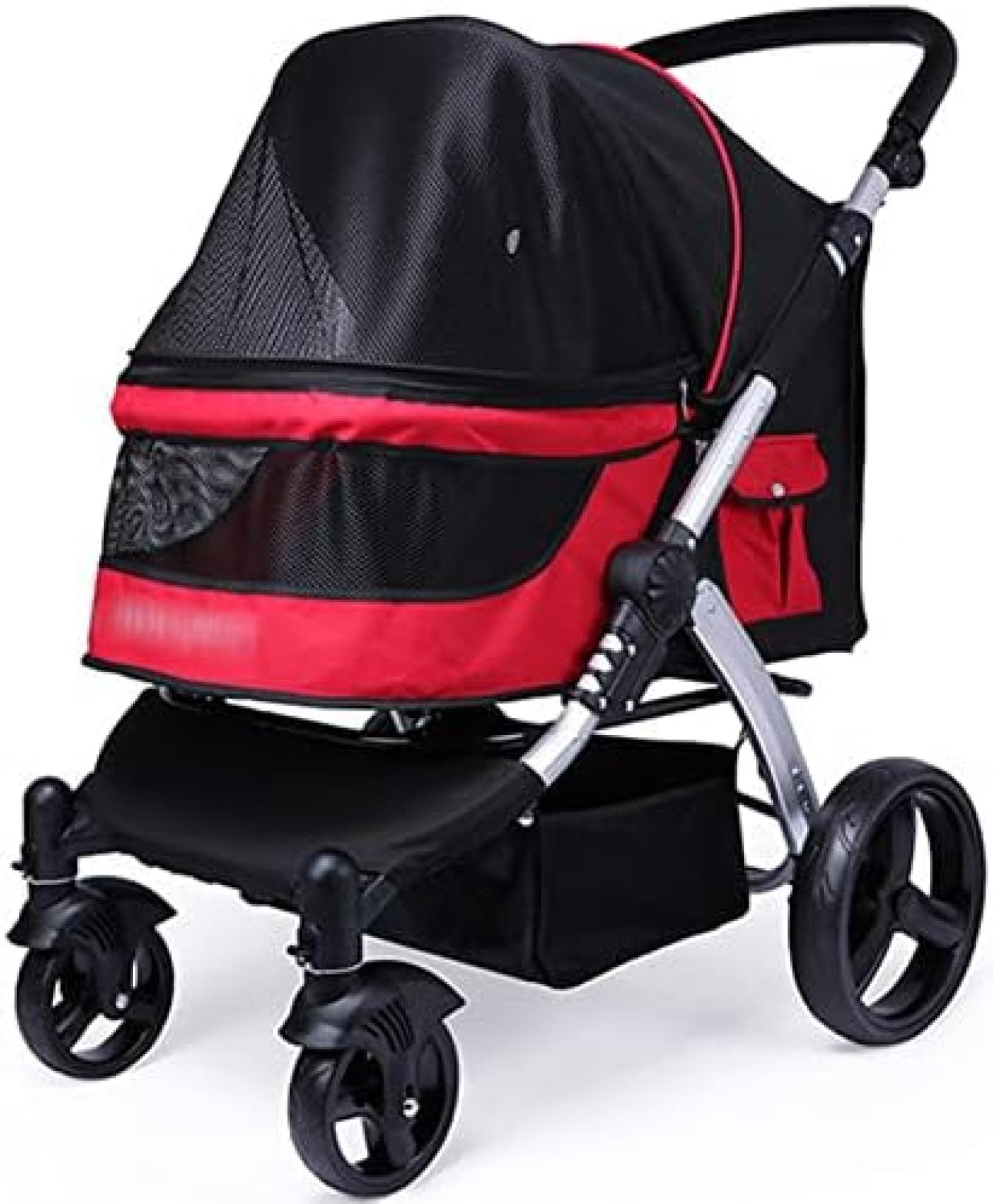 【20%OFFクーポン～】ペットカート ペットバギー 大型犬用ベビーカー 猫バギー ペットギア旅行用ベビーカー キャリアペット犬猫用ベビーカー乳母車 2匹の猫用 オックスフォード布 ベビーカーアルミ合金負荷30kg 散歩 外出