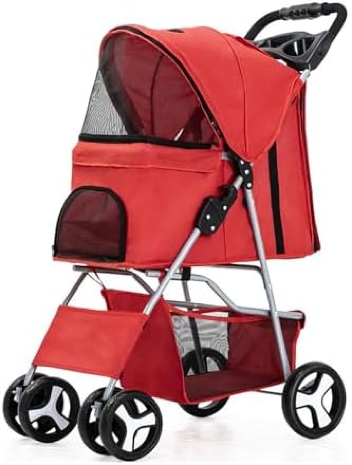 【20%OFFクーポン～】ペットカート ベビーカー バギー 犬 猫 多頭 四輪ペットベビーカー小型中型犬猫用折りたたみ犬ベビーカー簡単設置折りたたみ子犬ベビーカー取り外し可能なグリッド付き便利なカート (サイズ : 100X7