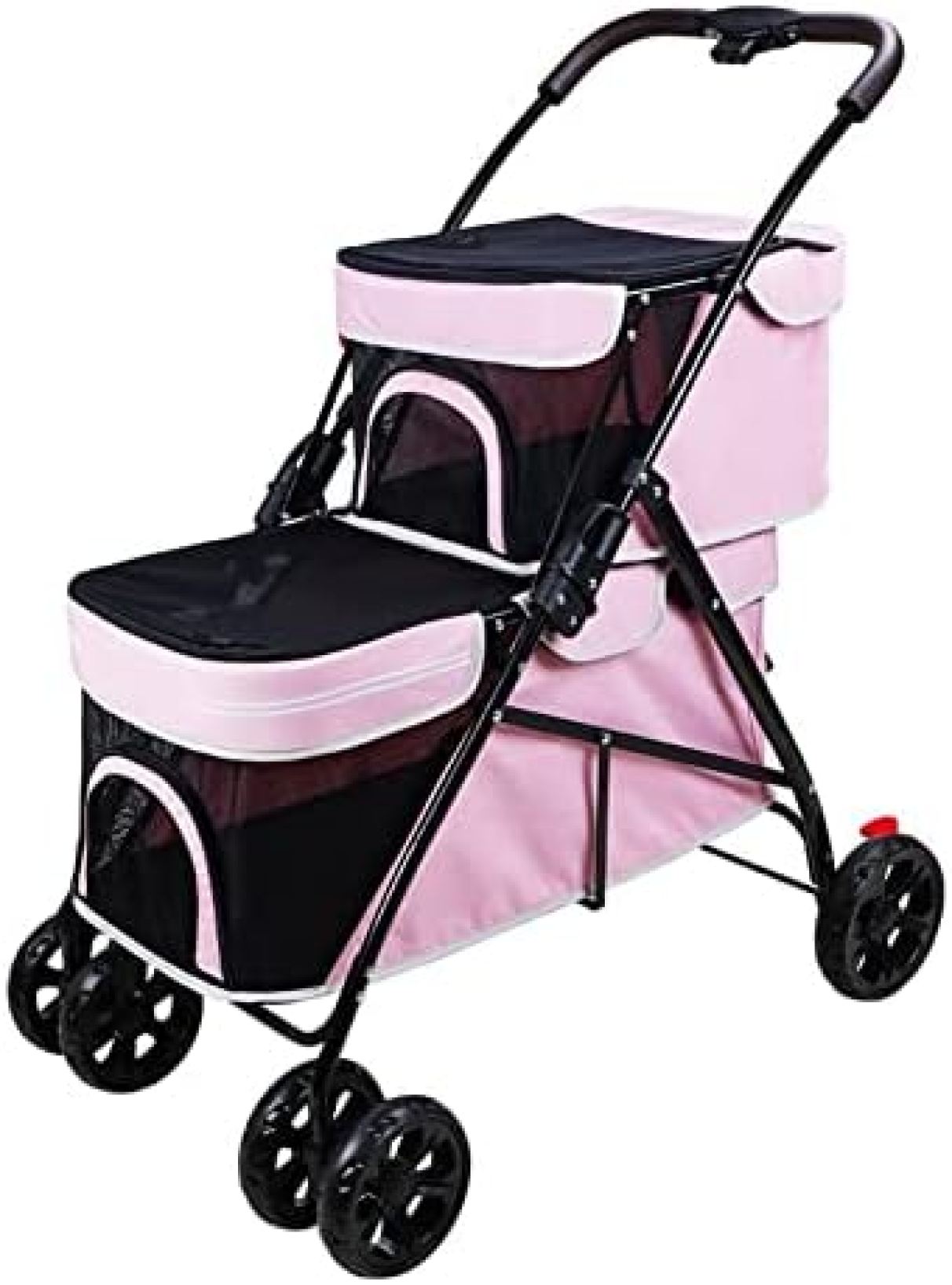 【20%OFFクーポン～】ペットカート ベビーカー バギー 犬 猫 多頭 折りたたみ式犬用ストローラートラベルケージベビーカー 3-in-1ダブルペットベビーカー 折りたたみ式ジョガートラベルキャリッジ2匹の犬用キャリーバッグ