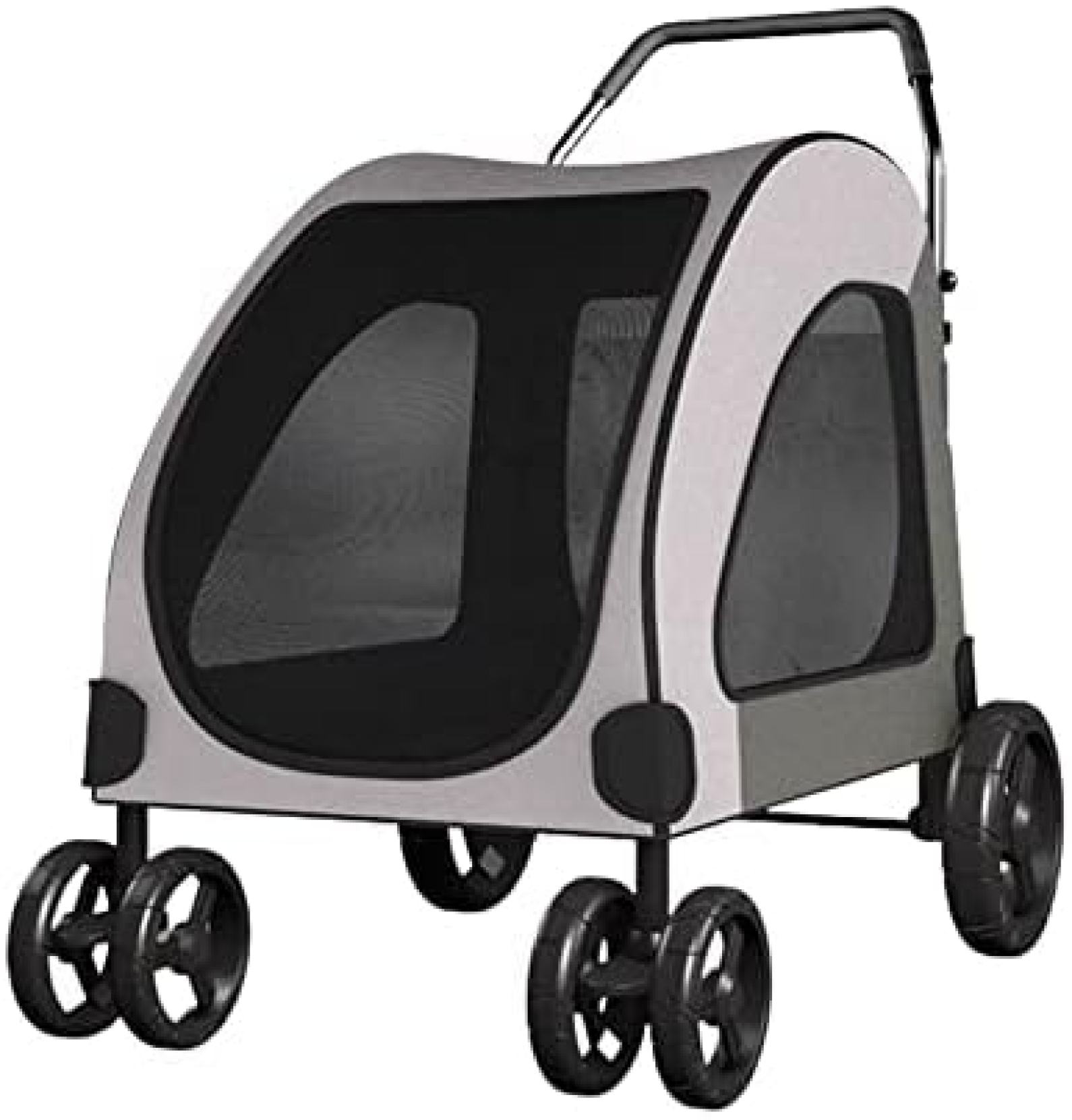 【20%OFFクーポン～】ペットカート ベビーカー バギー 犬 猫 多頭 大型犬用トロリー ヘビーデューティー犬猫ペットストローラートラベルキャリッジ 特大ホイール付きペットベビーカーバギー 簡単に折りたためます 55kg以内